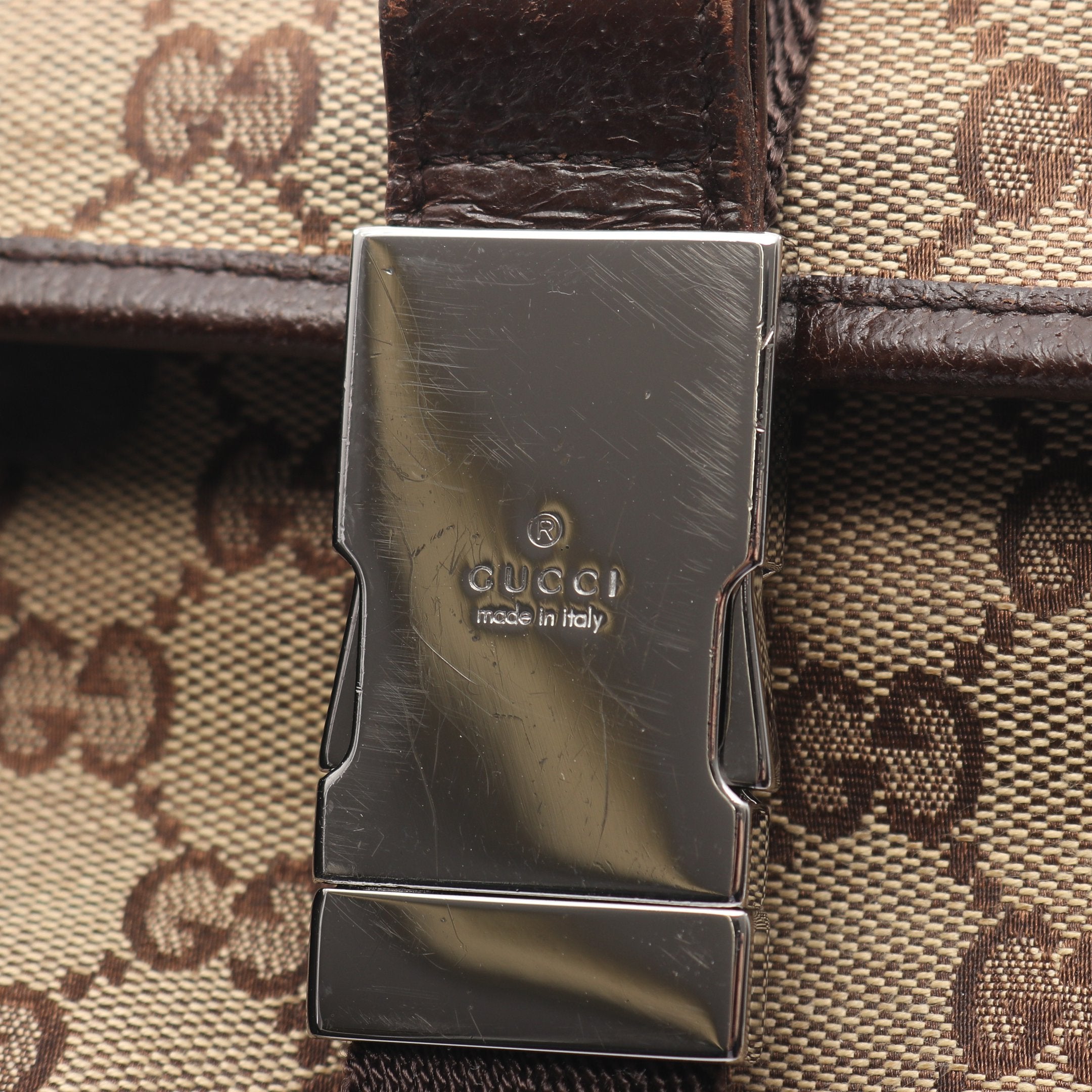 GGキャンバス ボディバッグ ウエストバッグ キャンバス レザー