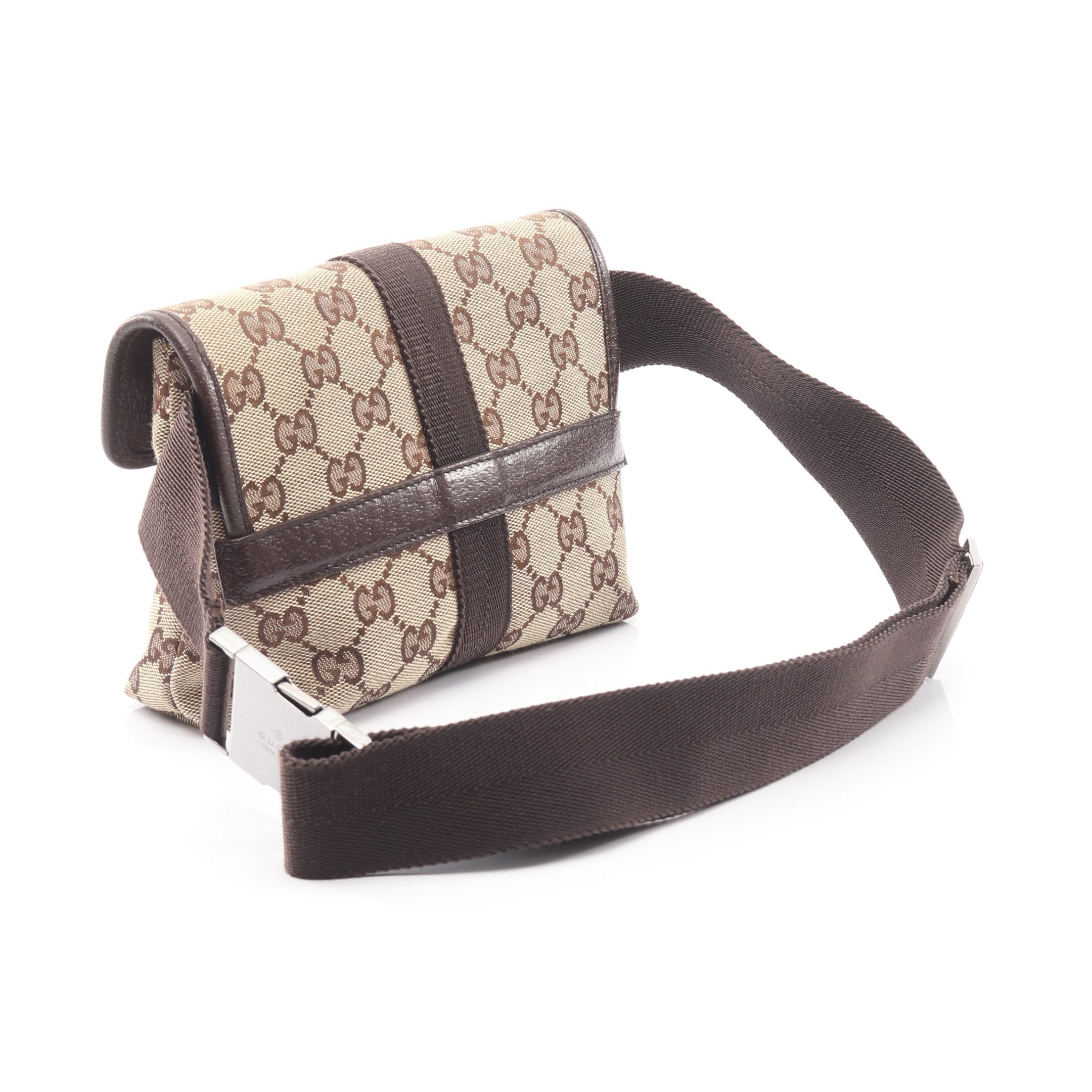 GGキャンバス ボディバッグ ウエストバッグ キャンバス レザー