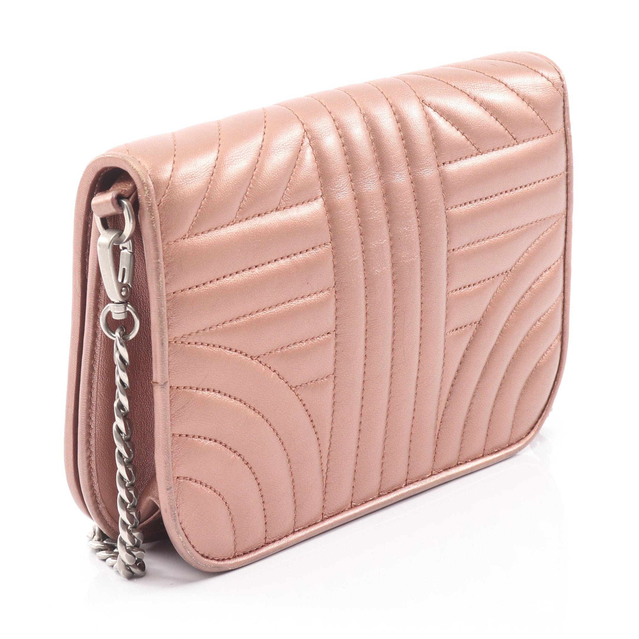 NAPPA IMPUNTURE チェーンショルダーバッグ レザー ピンクベージュ