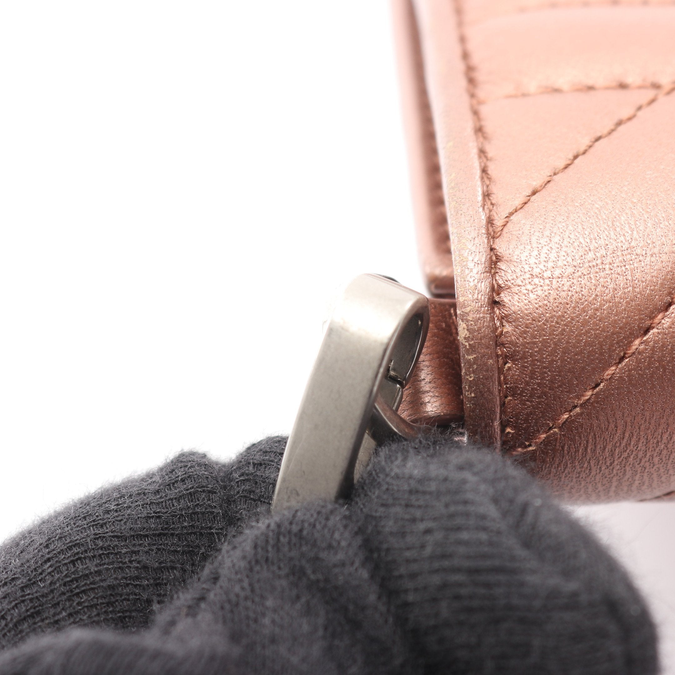 NAPPA IMPUNTURE チェーンショルダーバッグ レザー ピンクベージュ