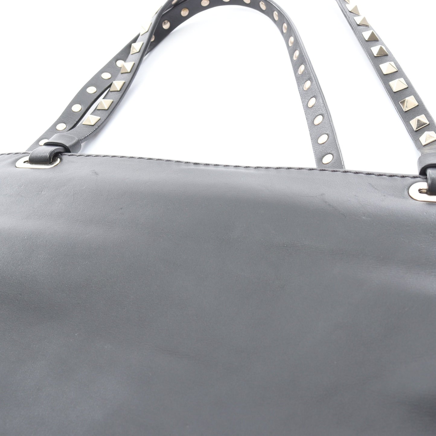 ロックスタッズ ハンドバッグ トートバッグ レザー ブラック ヴァレンティノ バッグ VALENTINO