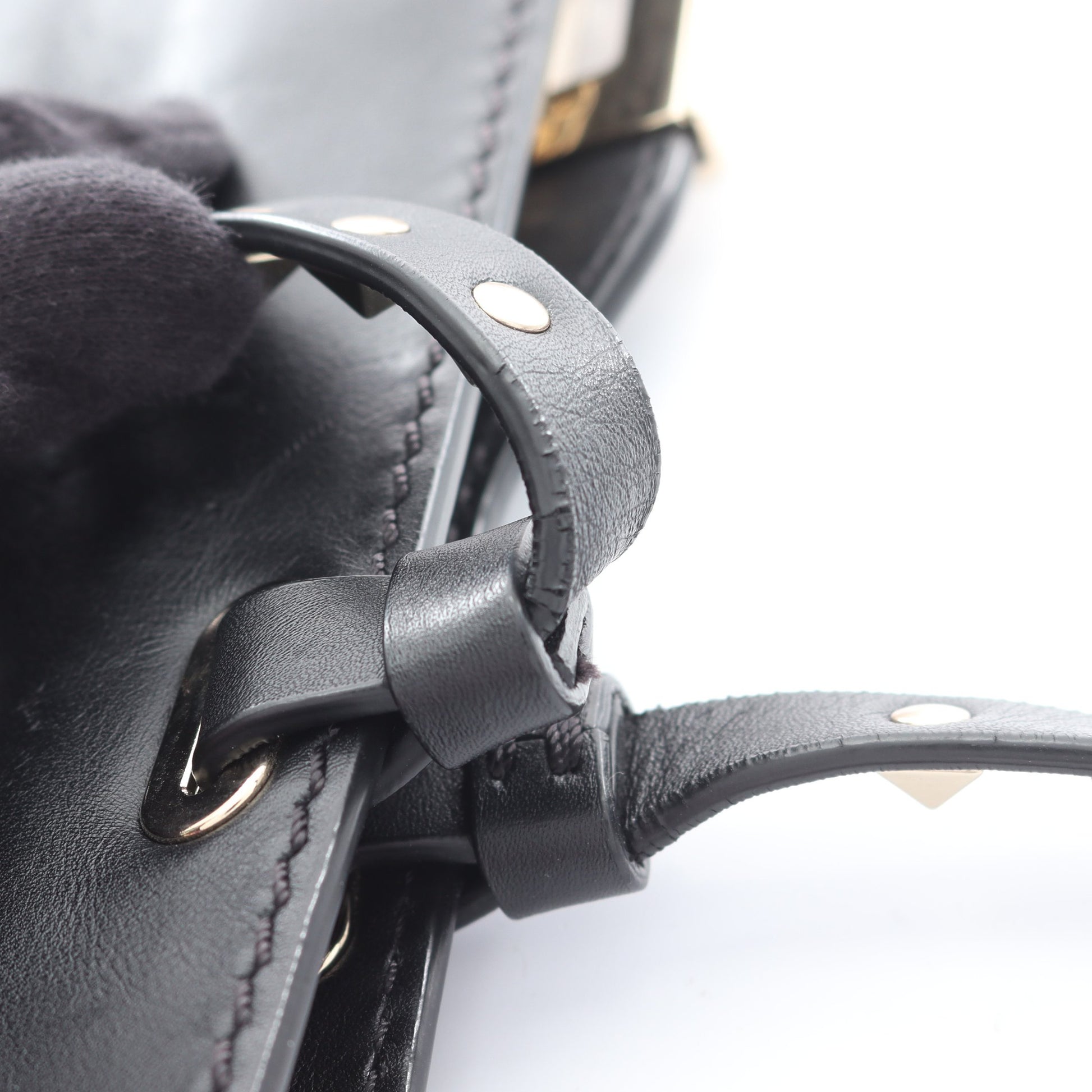 ロックスタッズ ハンドバッグ トートバッグ レザー ブラック ヴァレンティノ バッグ VALENTINO