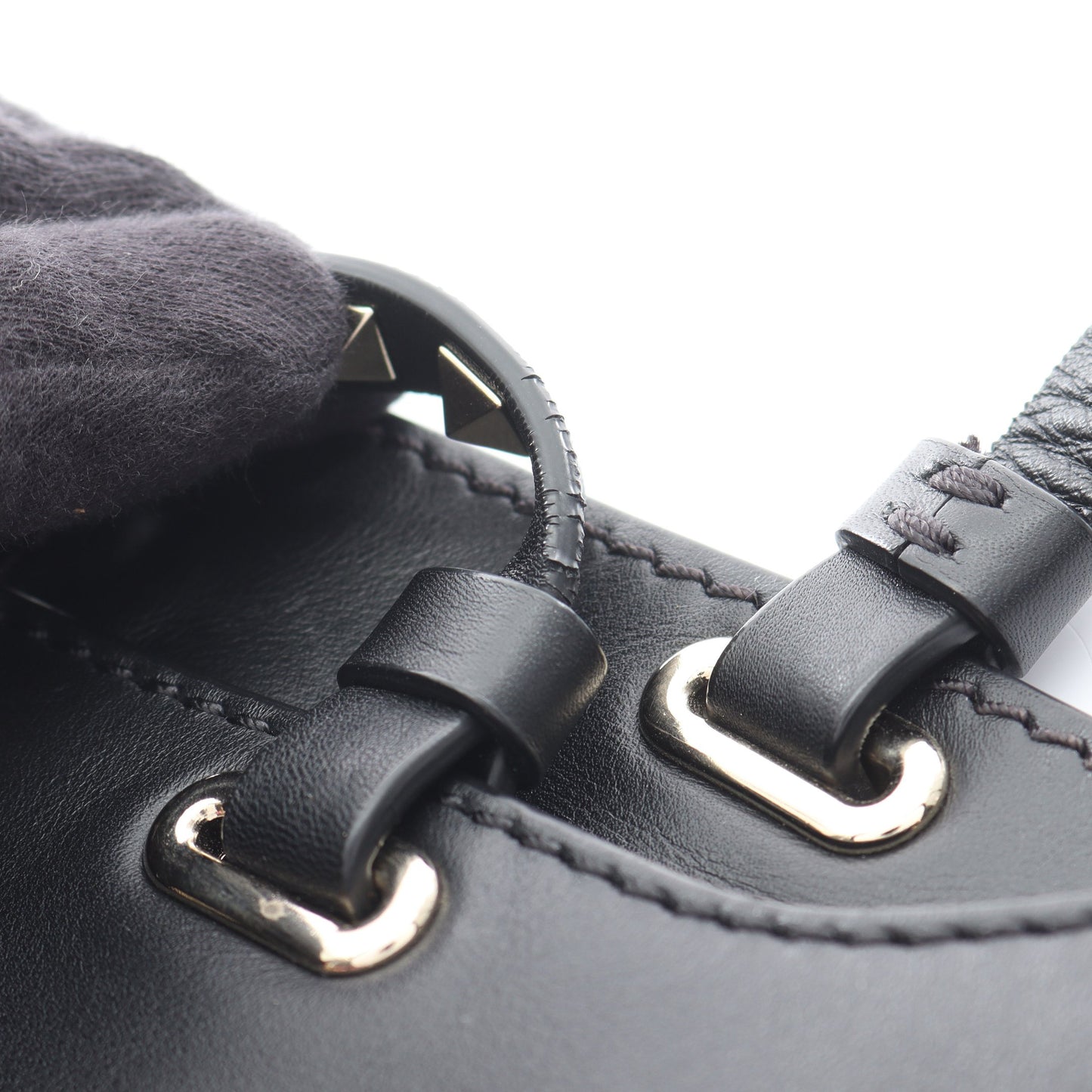 ロックスタッズ ハンドバッグ トートバッグ レザー ブラック ヴァレンティノ バッグ VALENTINO