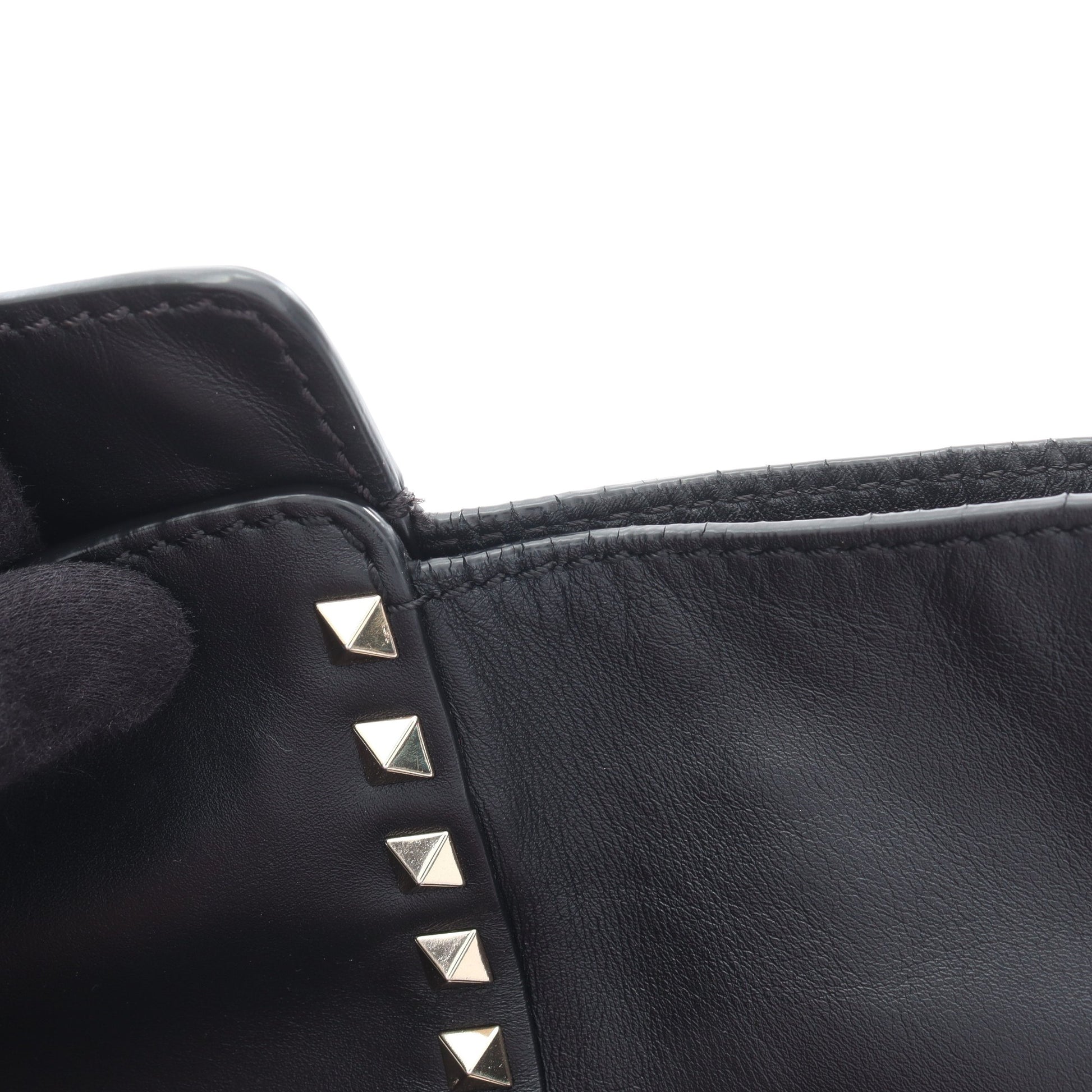 ロックスタッズ ハンドバッグ トートバッグ レザー ブラック ヴァレンティノ バッグ VALENTINO
