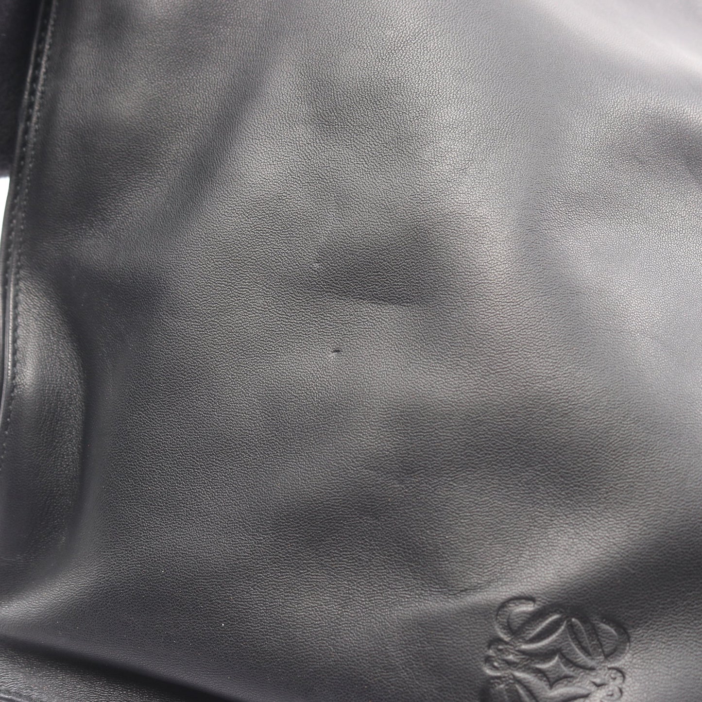フラメンコ ショルダーバッグ レザー ブラック 巾着 ロエベ バッグ LOEWE