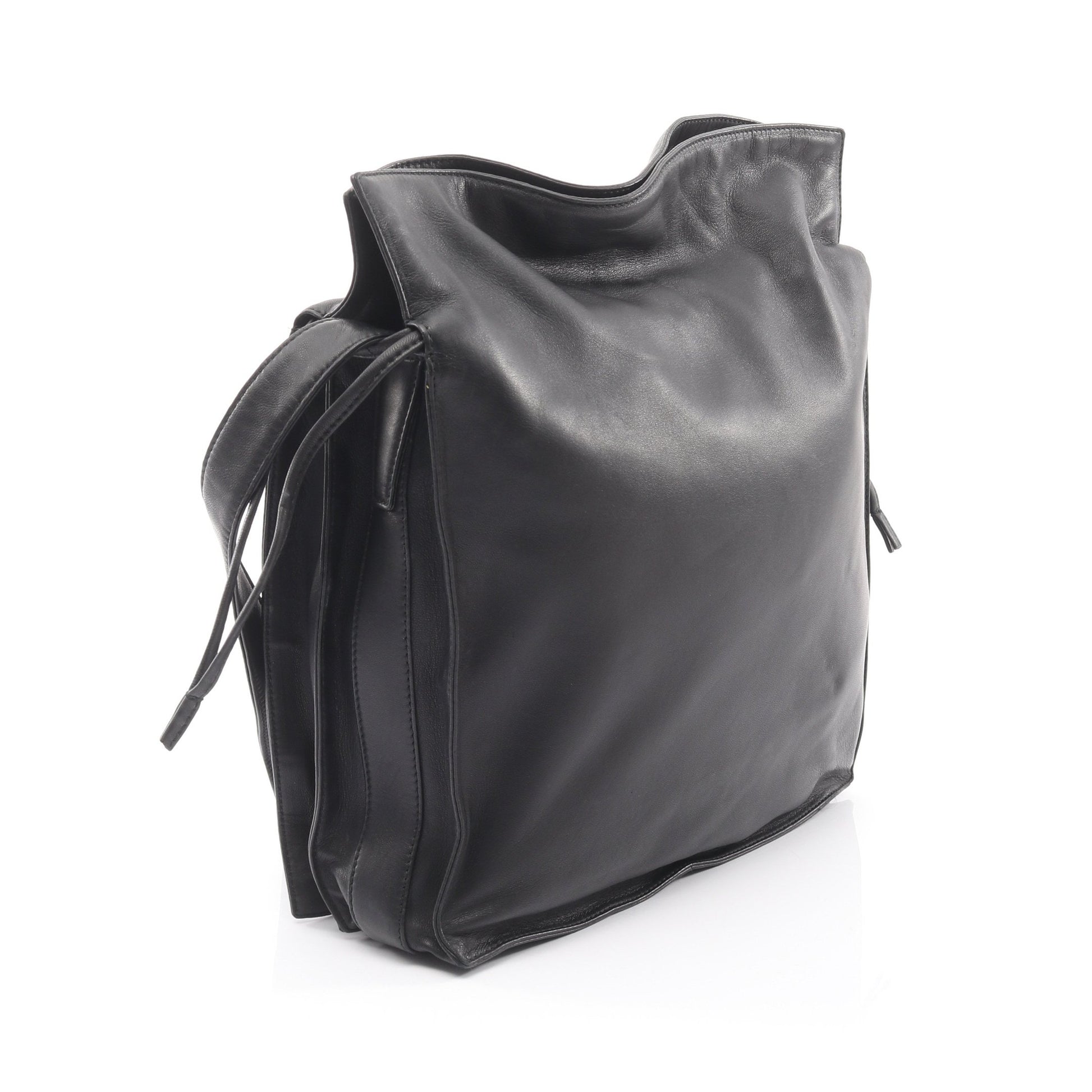 フラメンコ ショルダーバッグ レザー ブラック 巾着 ロエベ バッグ LOEWE