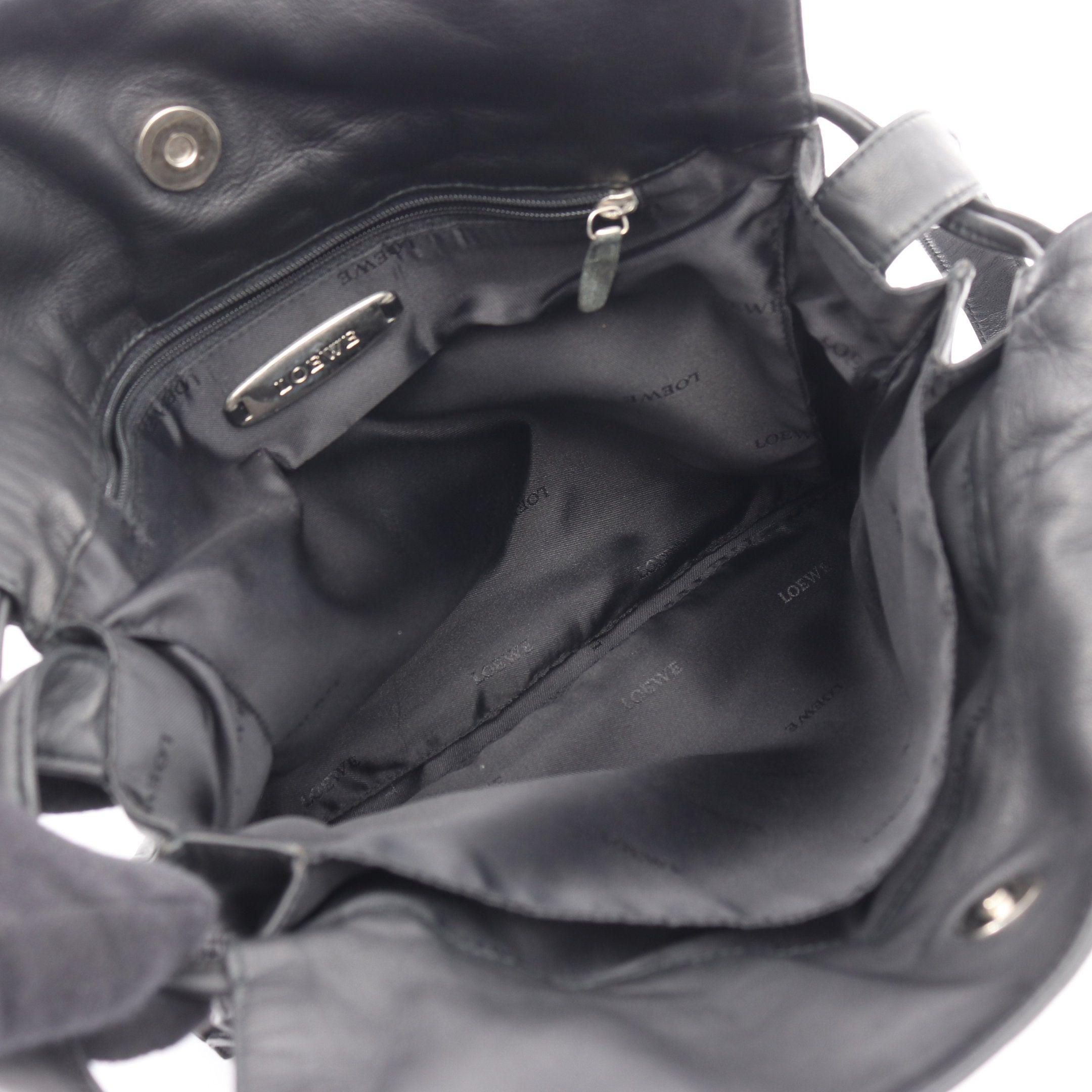 フラメンコ ショルダーバッグ レザー ブラック 巾着 ロエベ – RECLO