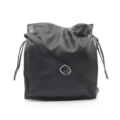 フラメンコ ショルダーバッグ レザー ブラック 巾着 ロエベ バッグ LOEWE