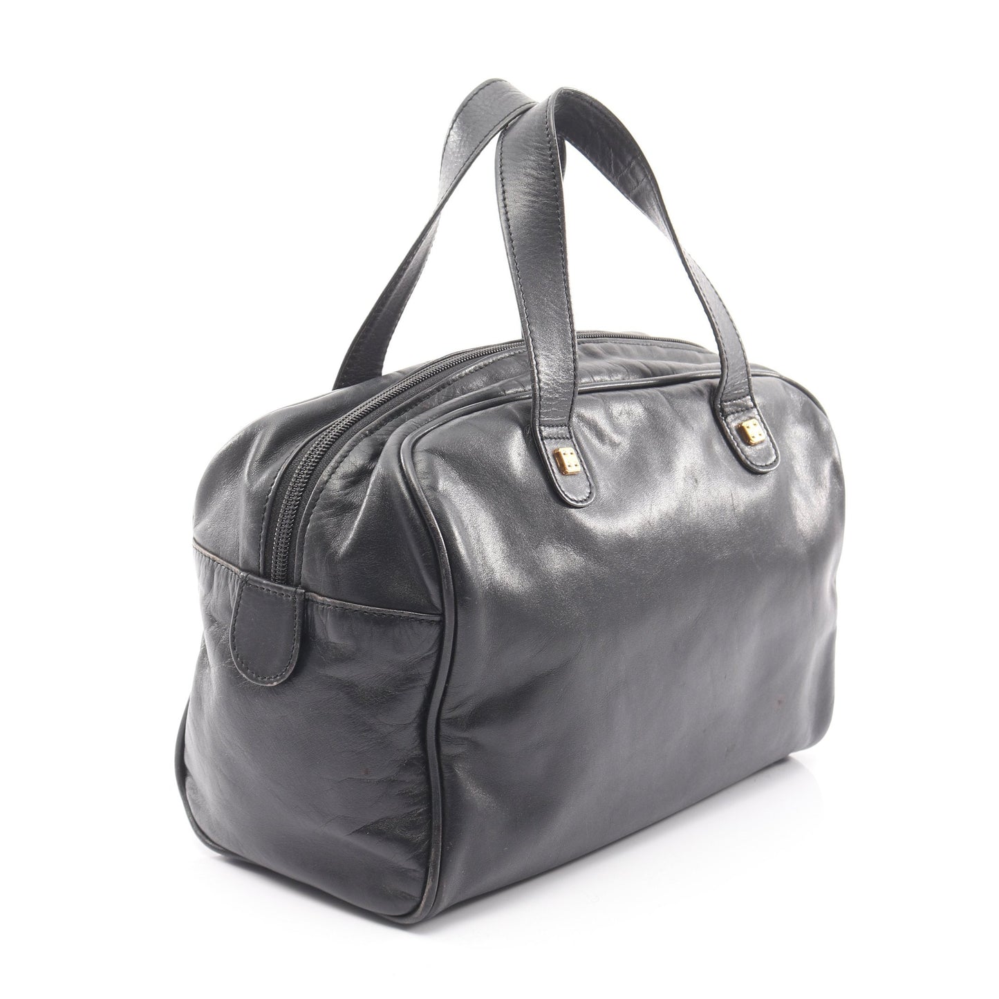 アナグラム ミニボストンバッグ レザー ブラック ロエベ バッグ LOEWE