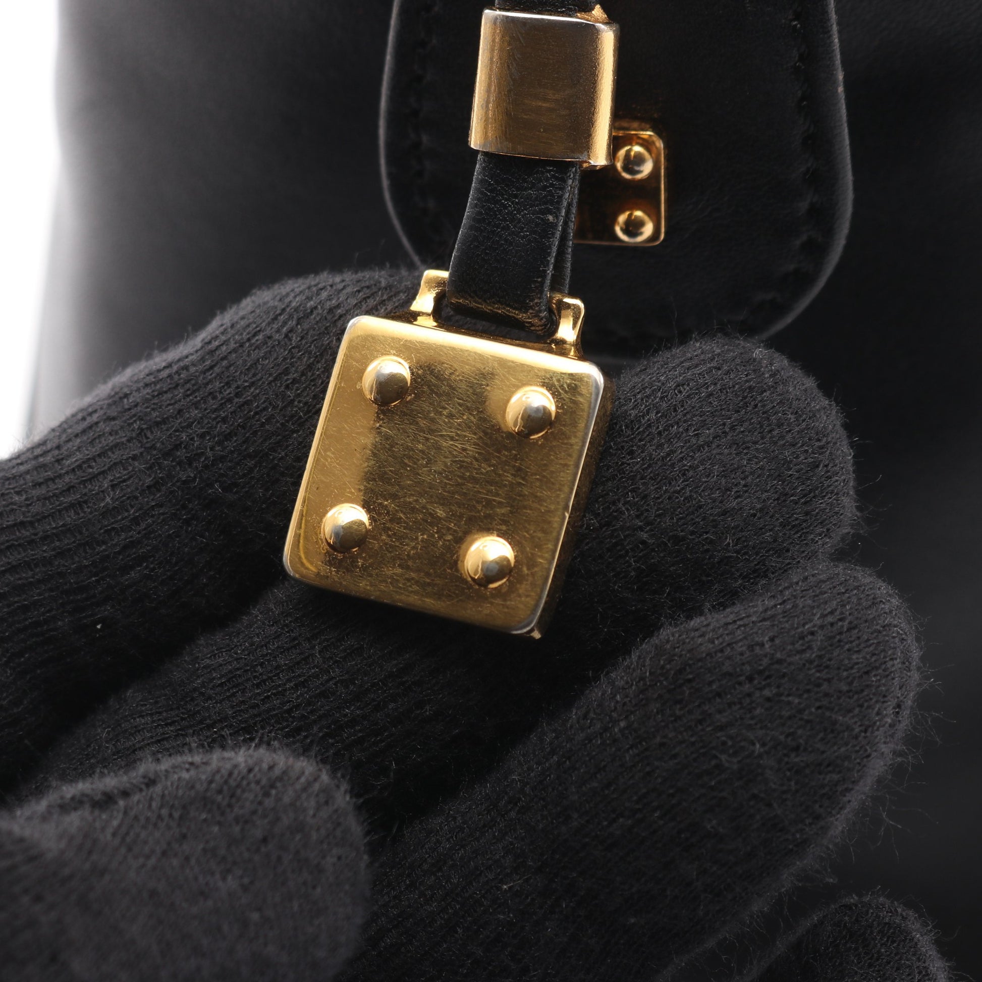 アナグラム ミニボストンバッグ レザー ブラック ロエベ バッグ LOEWE
