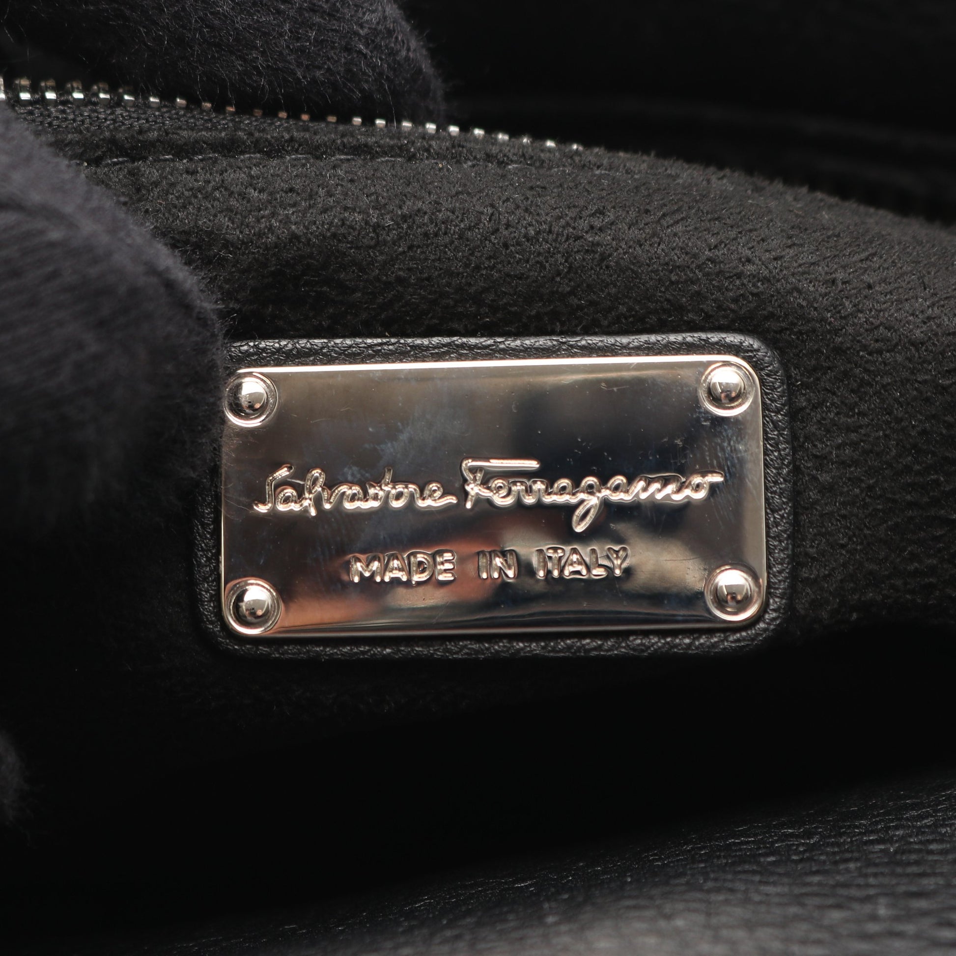 ガンチーニ ハンドバッグ レザー ブラック サルヴァトーレフェラガモ バッグ Salvatore Ferragamo