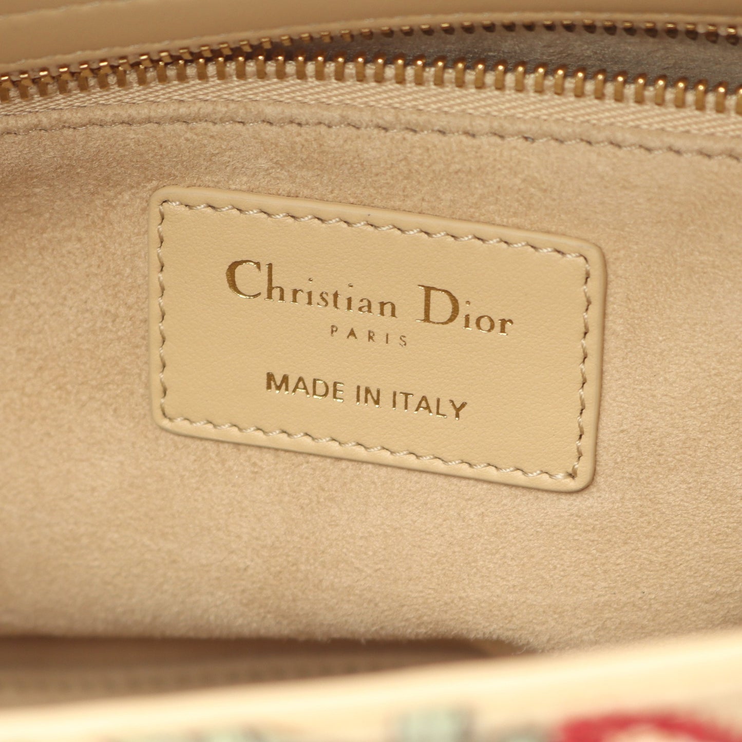 LADY DIOR レディディオール ハンドバッグ 刺繍 ビーズ キャンバス レザー ベージュ マルチカラー 2WAY クリスチャンディオール バッグ Christian Dior