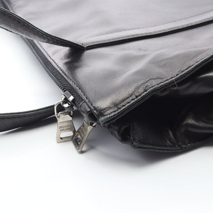 NAPPA ショルダーバッグ レザー ブラック プラダ バッグ PRADA