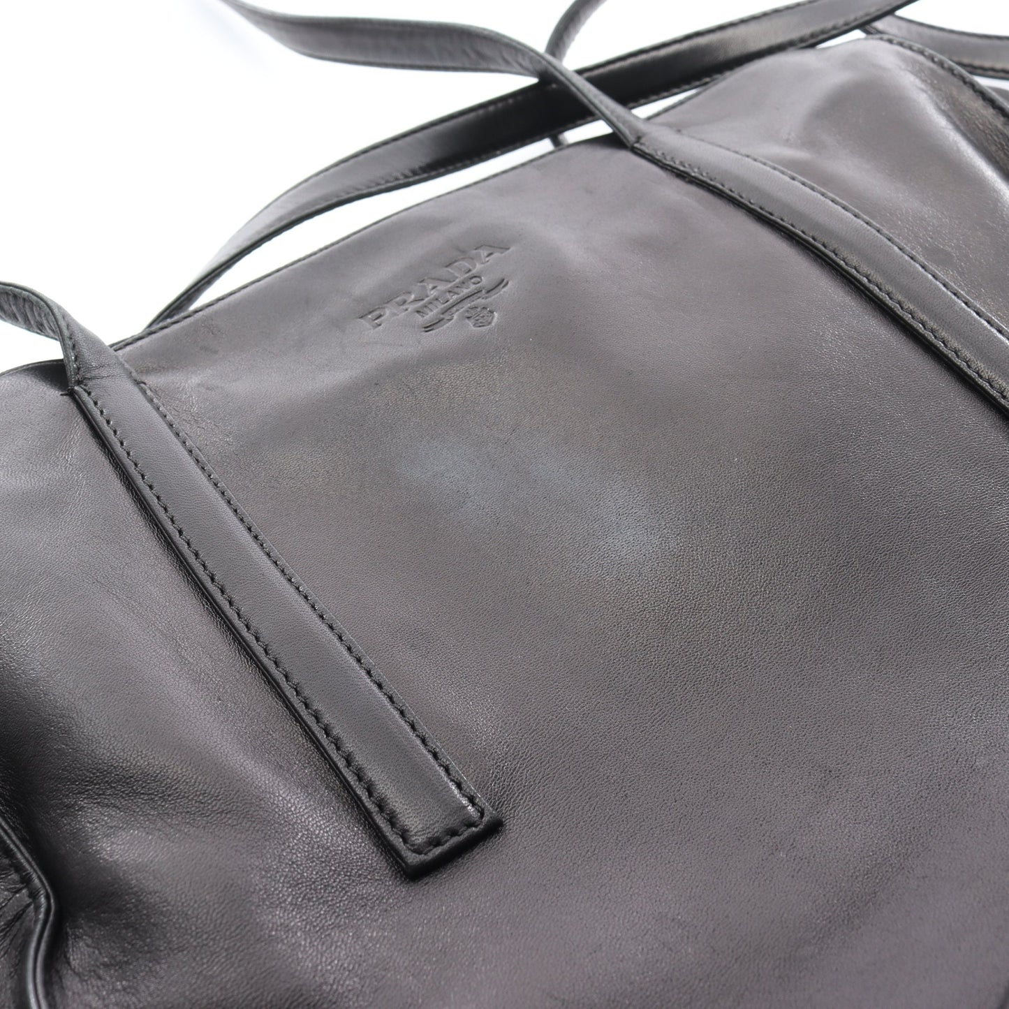 NAPPA ショルダーバッグ レザー ブラック プラダ バッグ PRADA