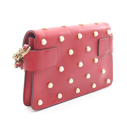 ブロードウェイ チェーンショルダーバッグ レザー レッド 2WAY グッチ バッグ GUCCI