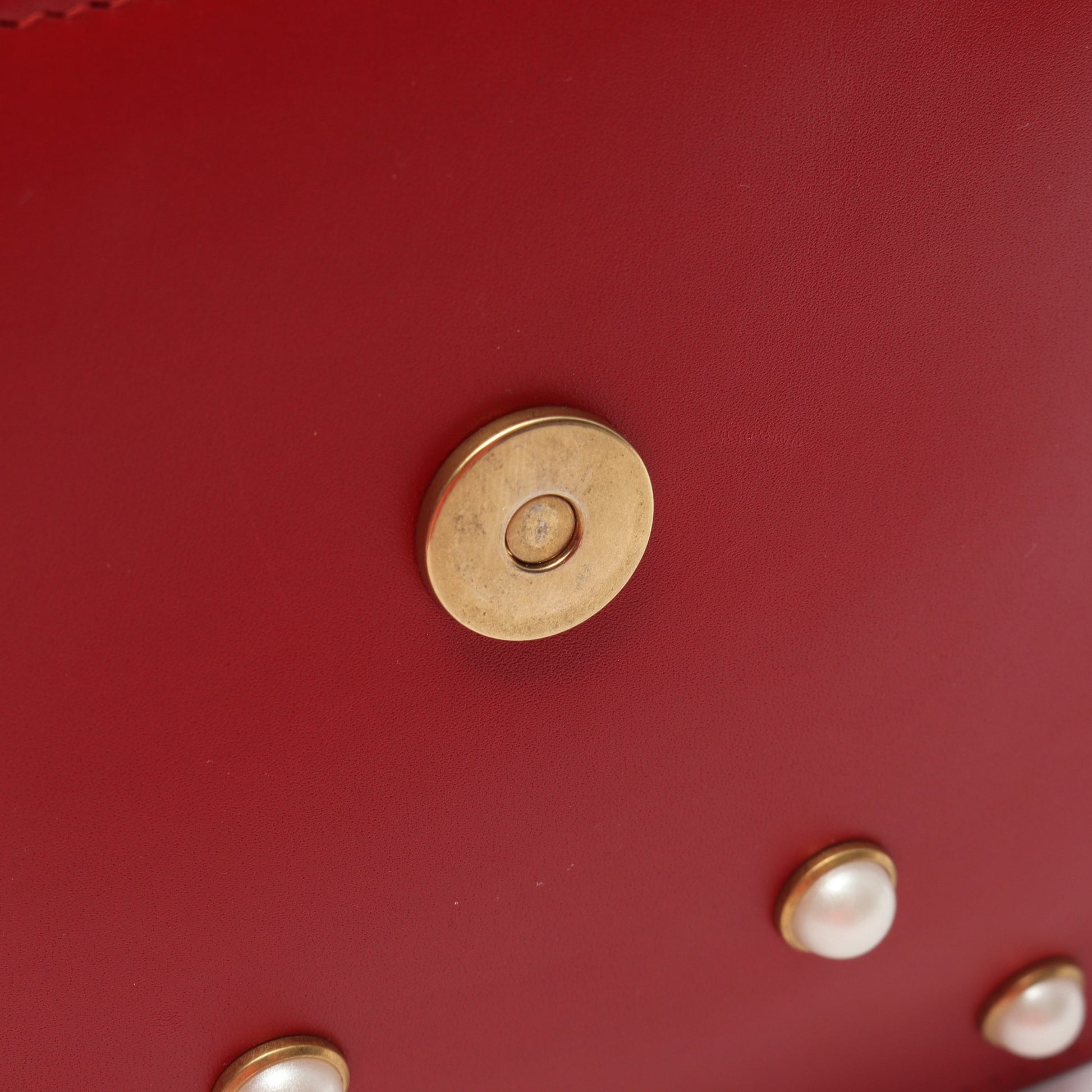 ブロードウェイ チェーンショルダーバッグ レザー レッド 2WAY グッチ バッグ GUCCI