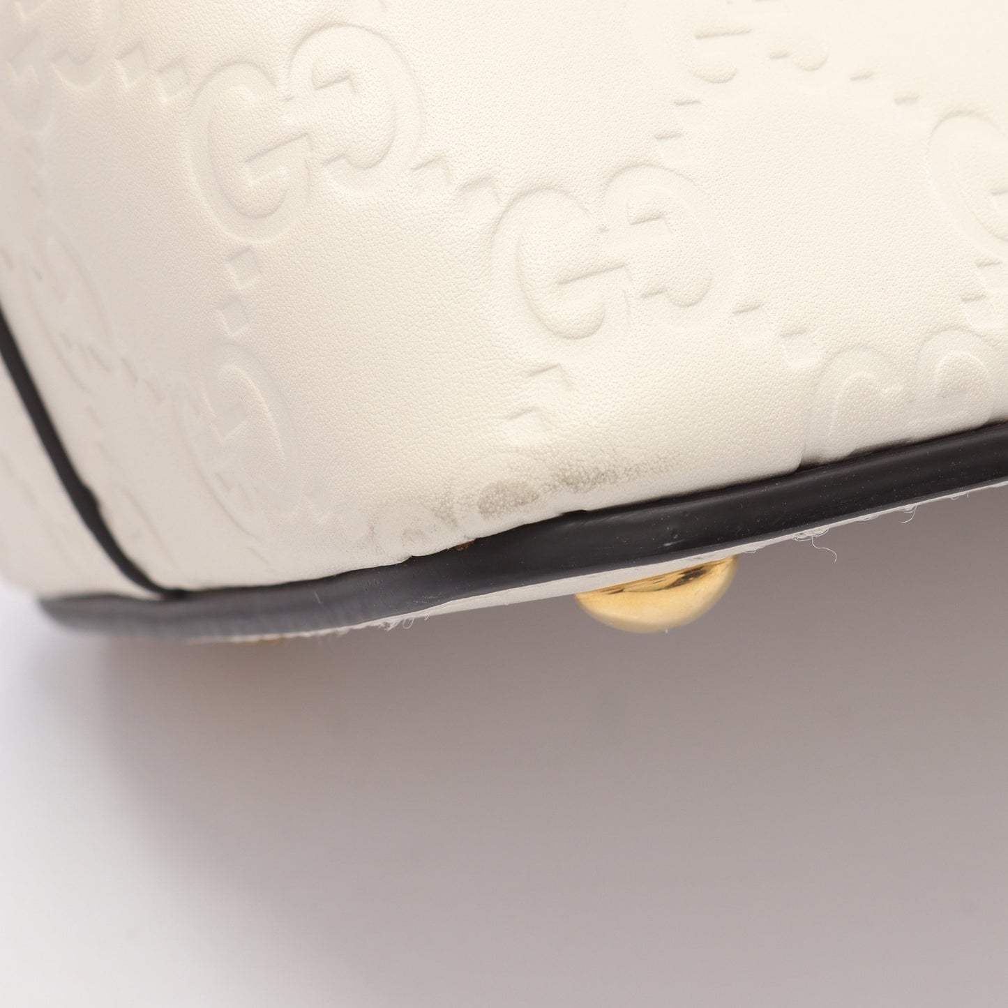 グッチシマ ハンドバッグ レザー オフホワイト 2WAY グッチ バッグ GUCCI