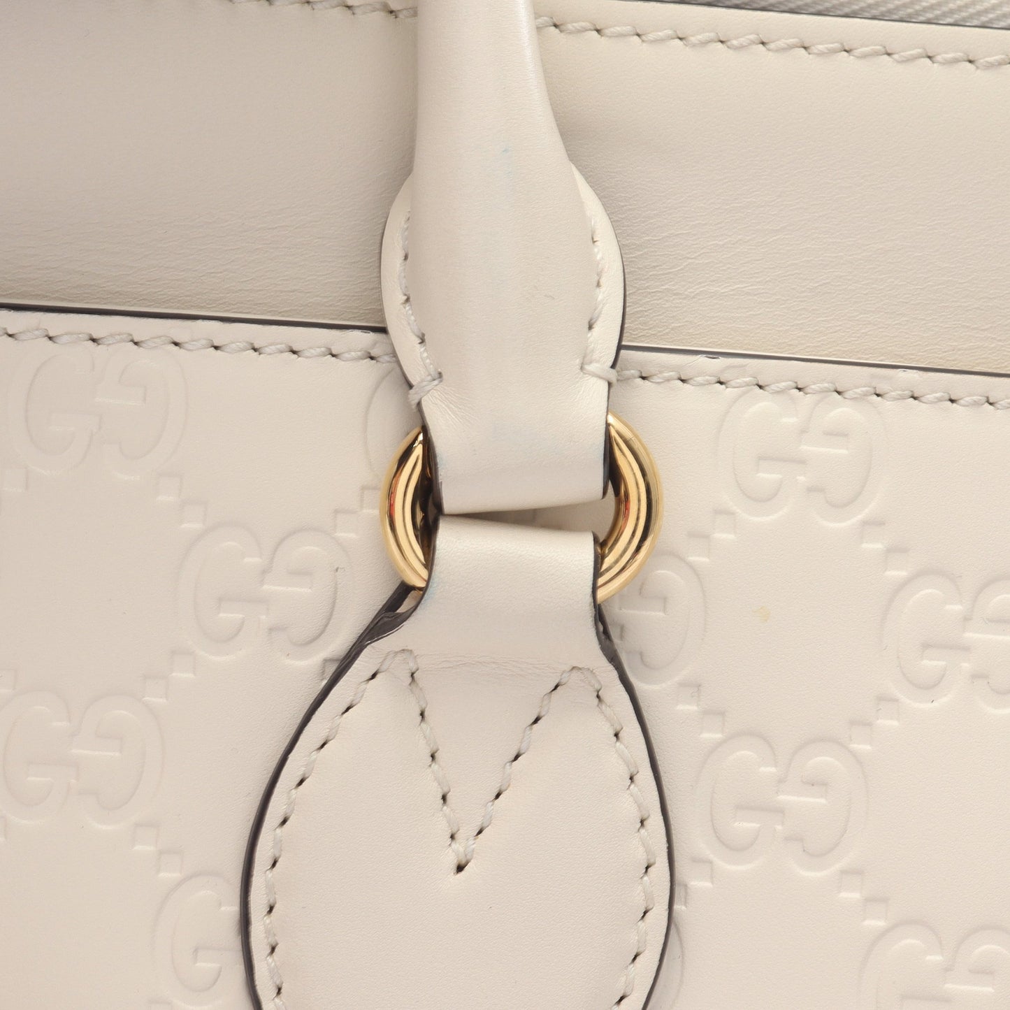 グッチシマ ハンドバッグ レザー オフホワイト 2WAY グッチ バッグ GUCCI