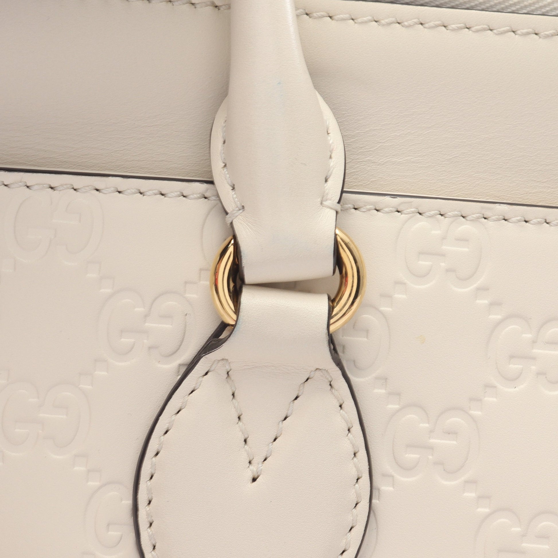 グッチシマ ハンドバッグ レザー オフホワイト 2WAY グッチ バッグ GUCCI