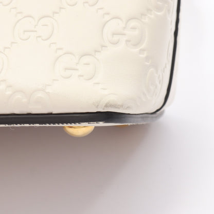 グッチシマ ハンドバッグ レザー オフホワイト 2WAY グッチ バッグ GUCCI