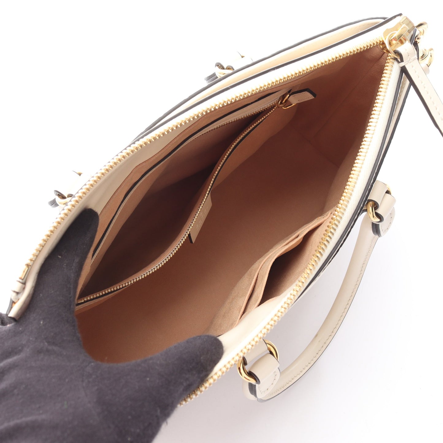 グッチシマ ハンドバッグ レザー オフホワイト 2WAY グッチ バッグ GUCCI