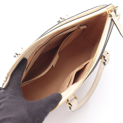 グッチシマ ハンドバッグ レザー オフホワイト 2WAY グッチ バッグ GUCCI