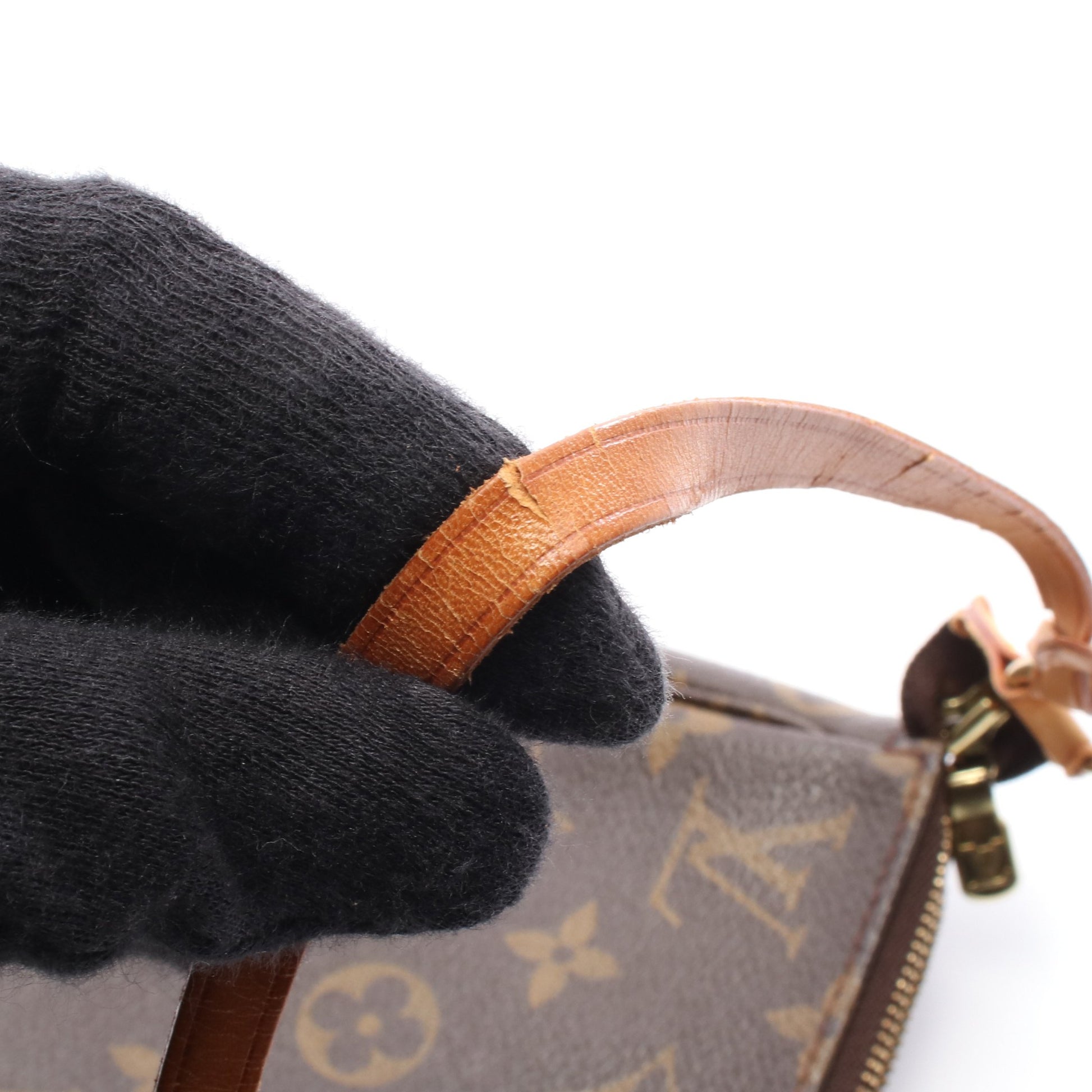 ポシェットアクセソワール モノグラム ハンドバッグ PVC レザー ブラウン ルイヴィトン バッグ LOUIS VUITTON