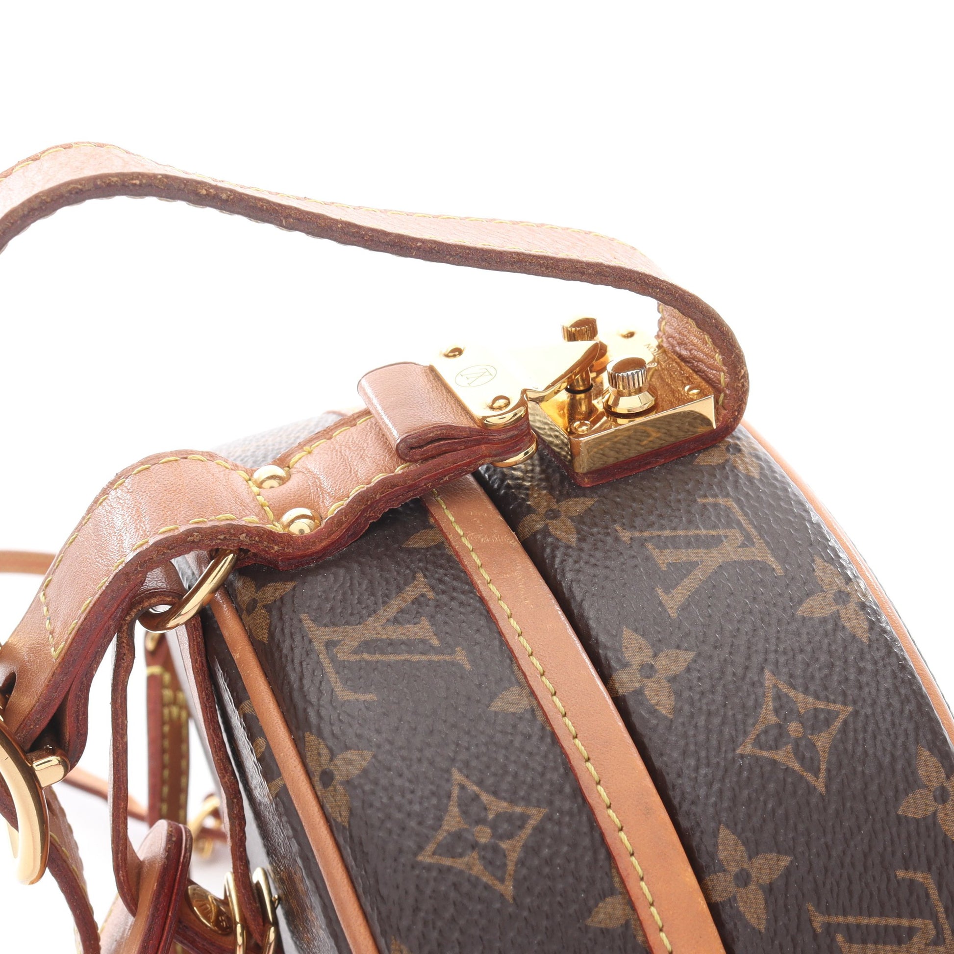 プティット ボワット シャポー モノグラム ハンドバッグ PVC レザー ブラウン ルイヴィトン バッグ LOUIS VUITTON