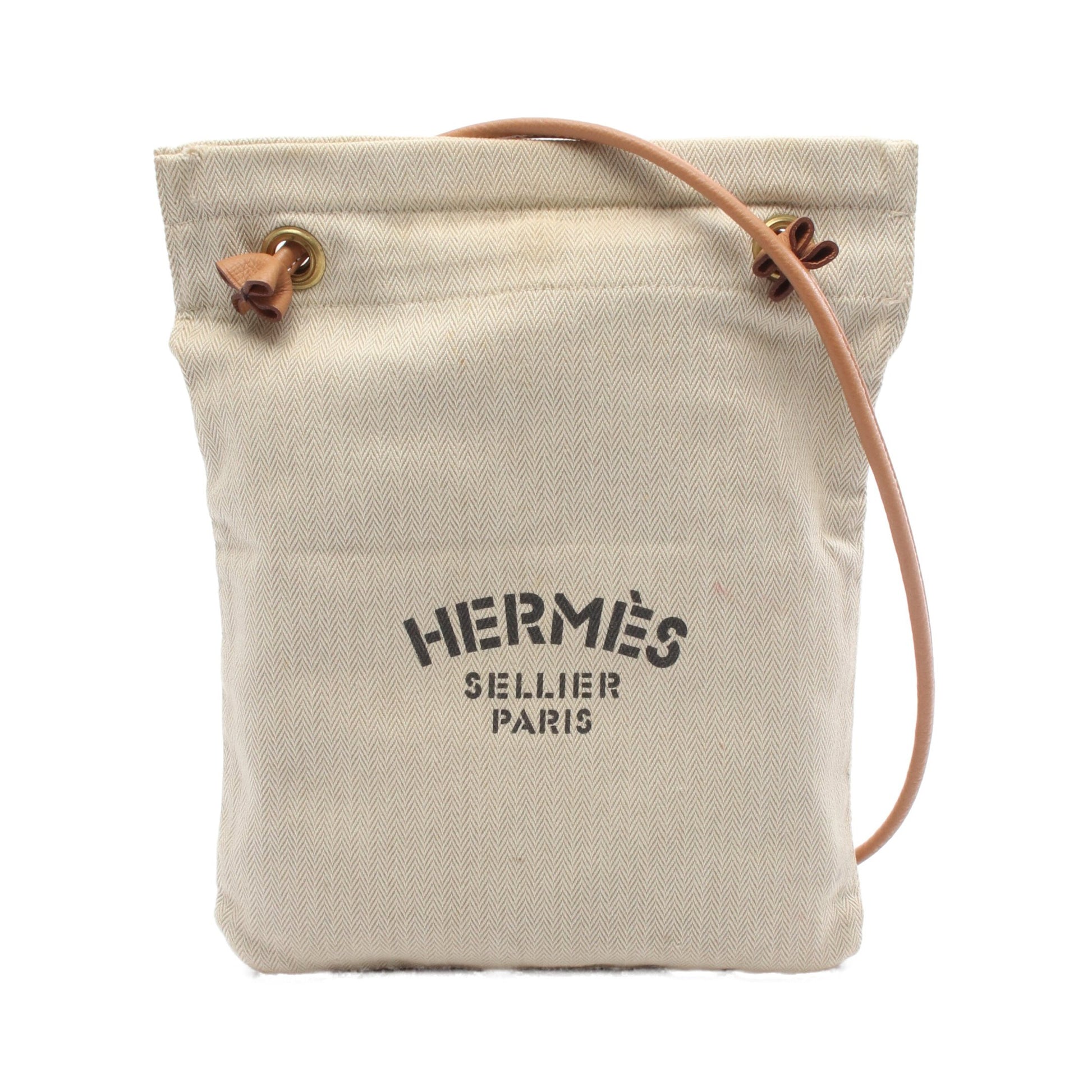 アリーヌPM ショルダーバッグ トワルシェブロン レザー ベージュ ライトブラウン ゴールド金具 エルメス バッグ HERMES