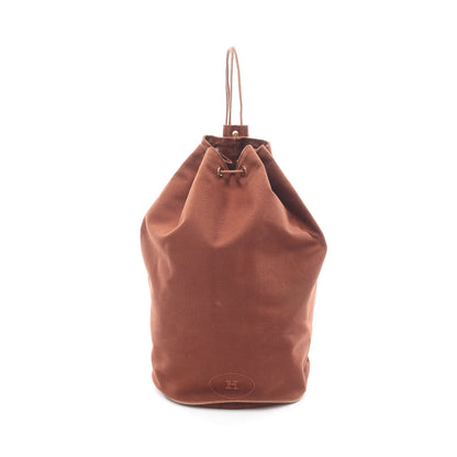 ポロションミミルGM ショルダーバッグ キャンバス レザー ブラウン ゴールド金具 エルメス バッグ HERMES