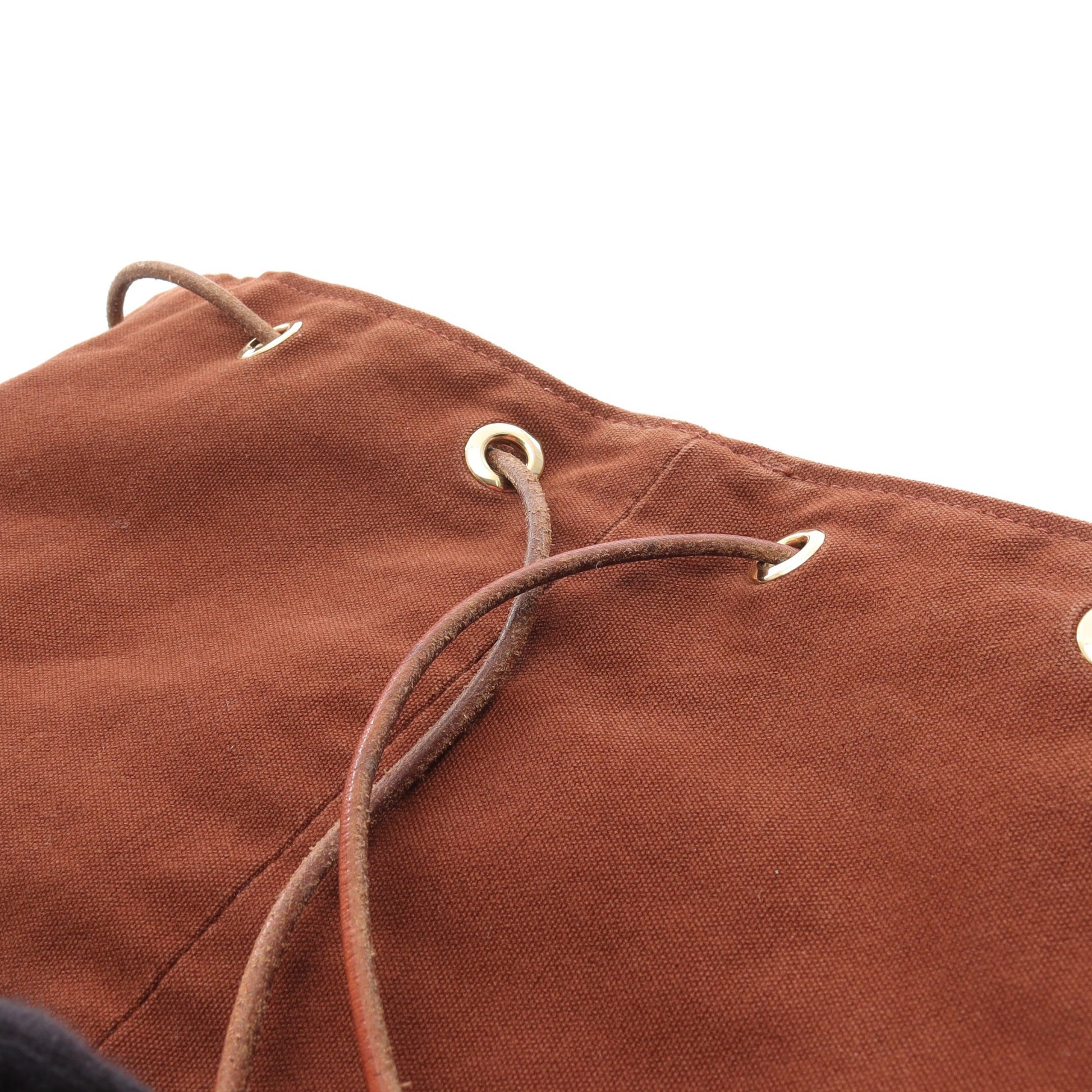 ポロションミミルGM ショルダーバッグ キャンバス レザー ブラウン ゴールド金具 エルメス バッグ HERMES