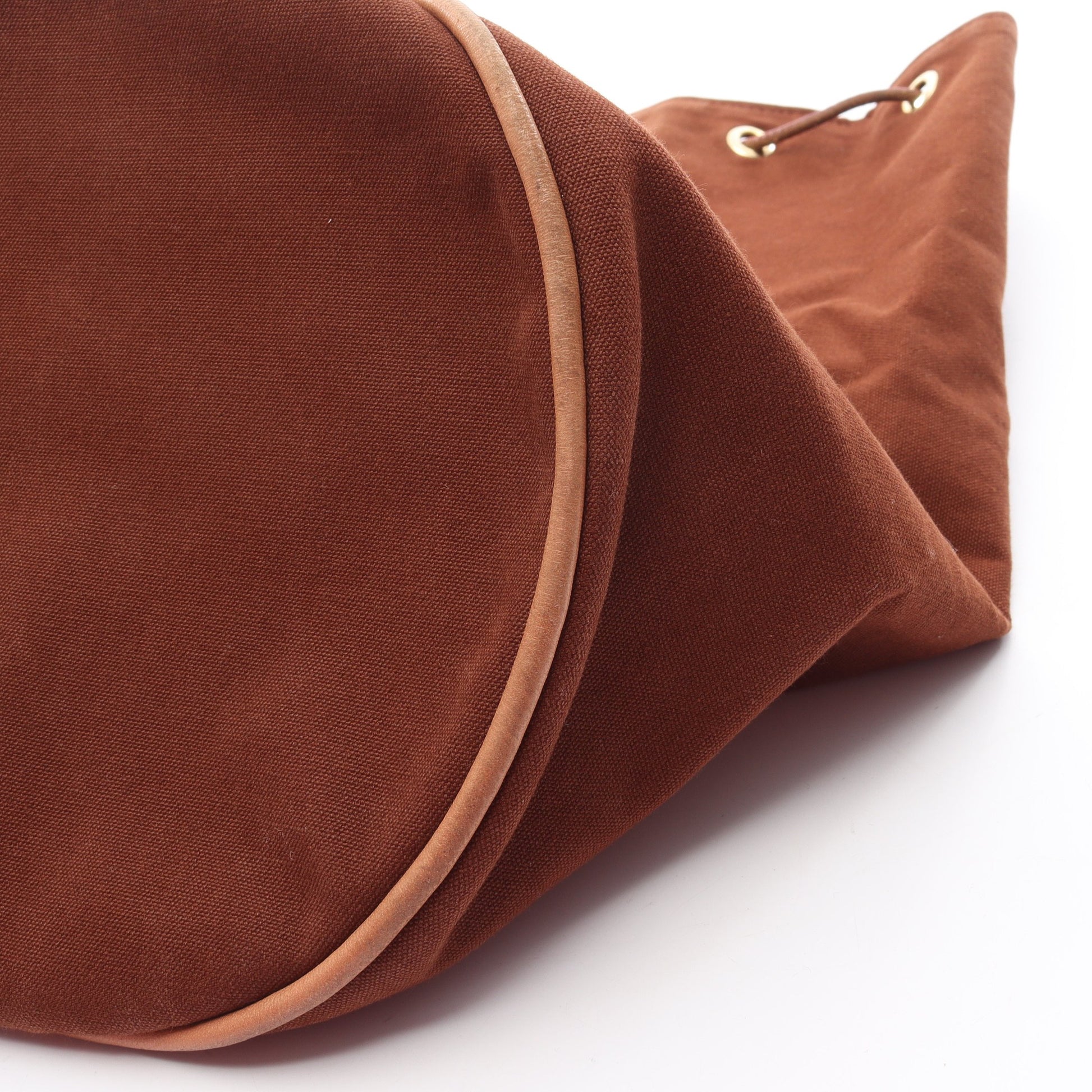 ポロションミミルGM ショルダーバッグ キャンバス レザー ブラウン ゴールド金具 エルメス バッグ HERMES