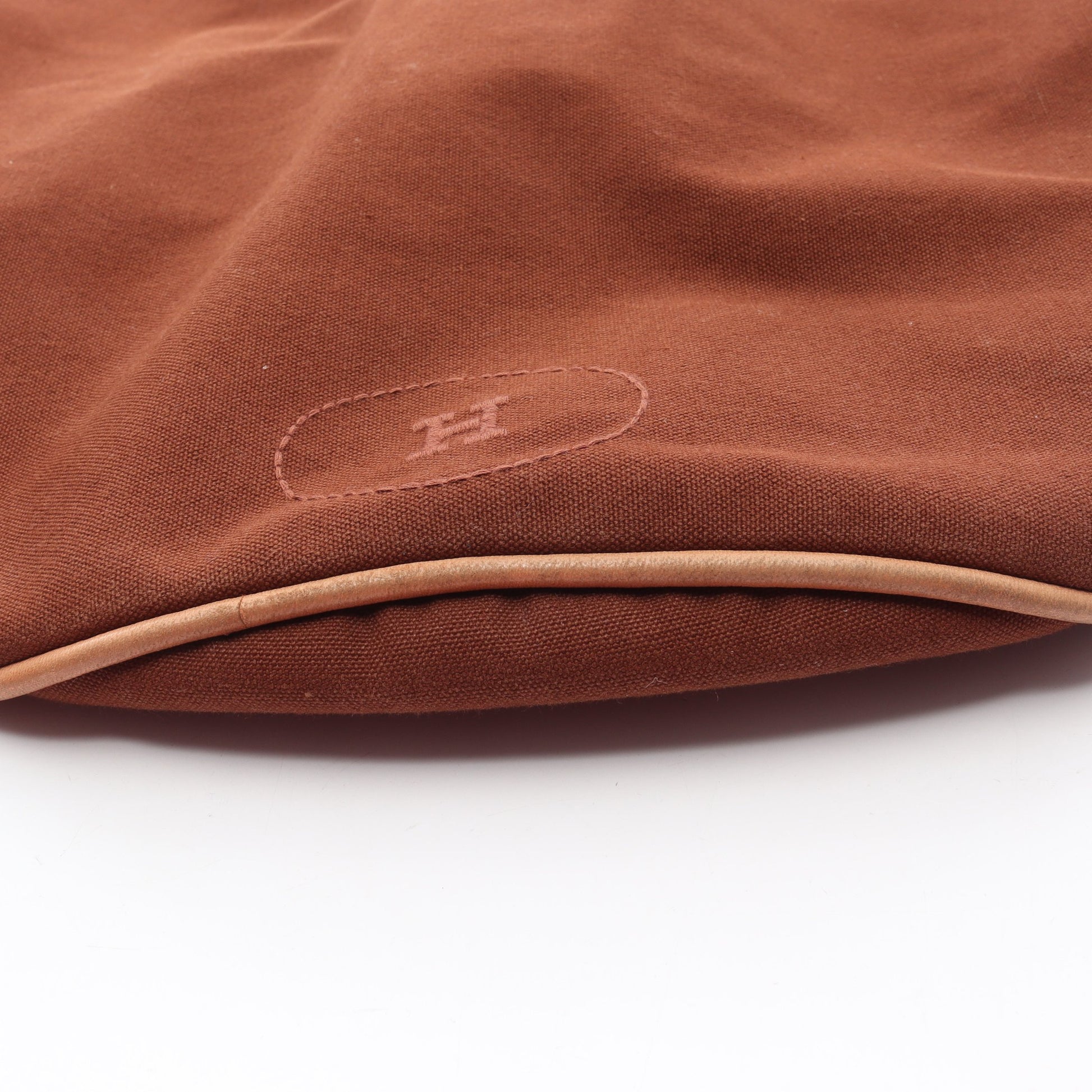 ポロションミミルGM ショルダーバッグ キャンバス レザー ブラウン ゴールド金具 エルメス バッグ HERMES