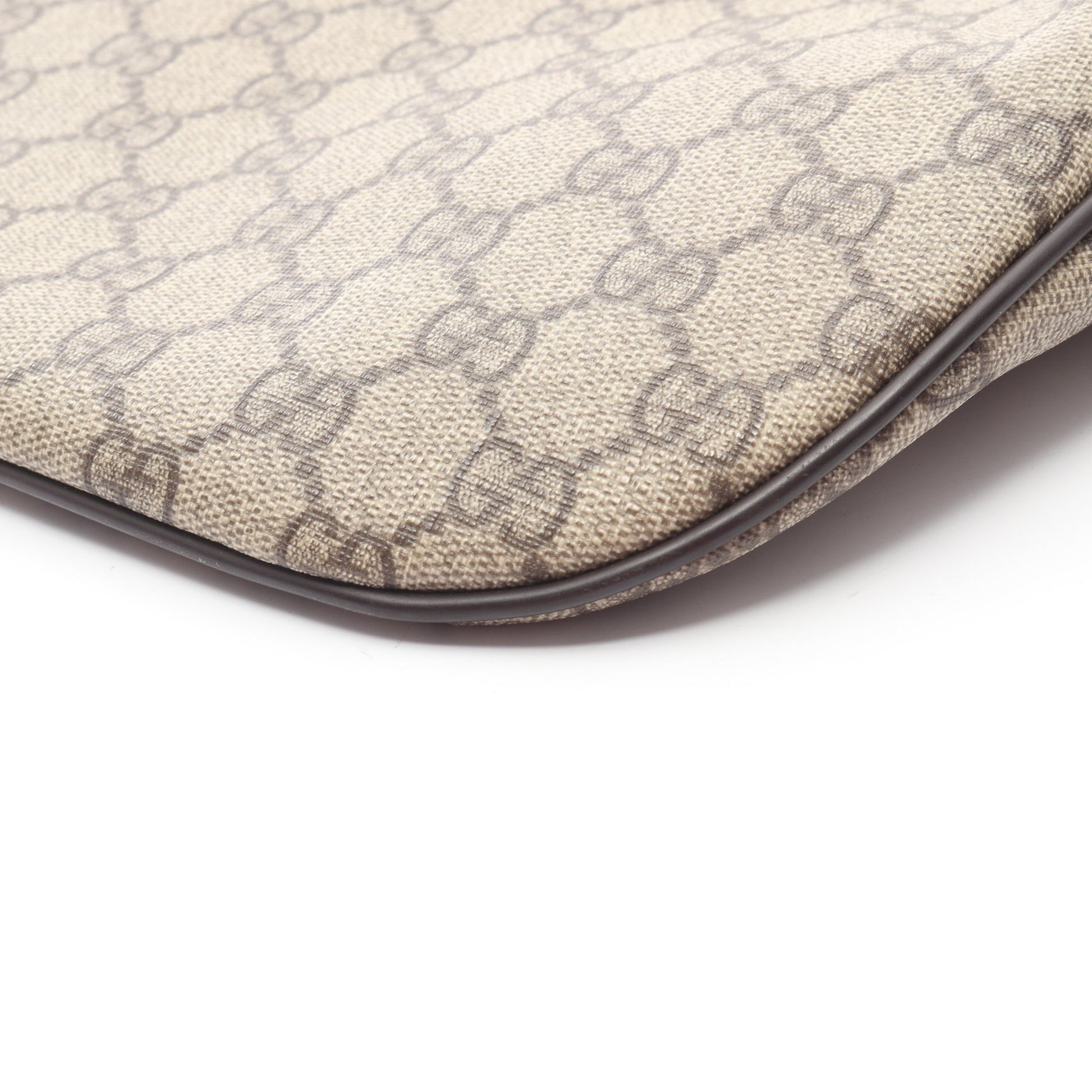 GGスプリーム ボディバッグ ウエストバッグ PVC レザー ベージュ ダークブラウン グッチ バッグ GUCCI