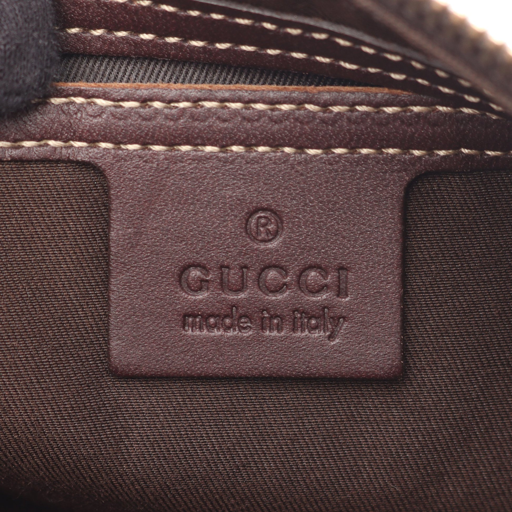 GGスプリーム ボディバッグ ウエストバッグ PVC レザー ベージュ ダークブラウン グッチ バッグ GUCCI