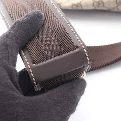 GGスプリーム ボディバッグ ウエストバッグ PVC レザー ベージュ ダークブラウン グッチ バッグ GUCCI