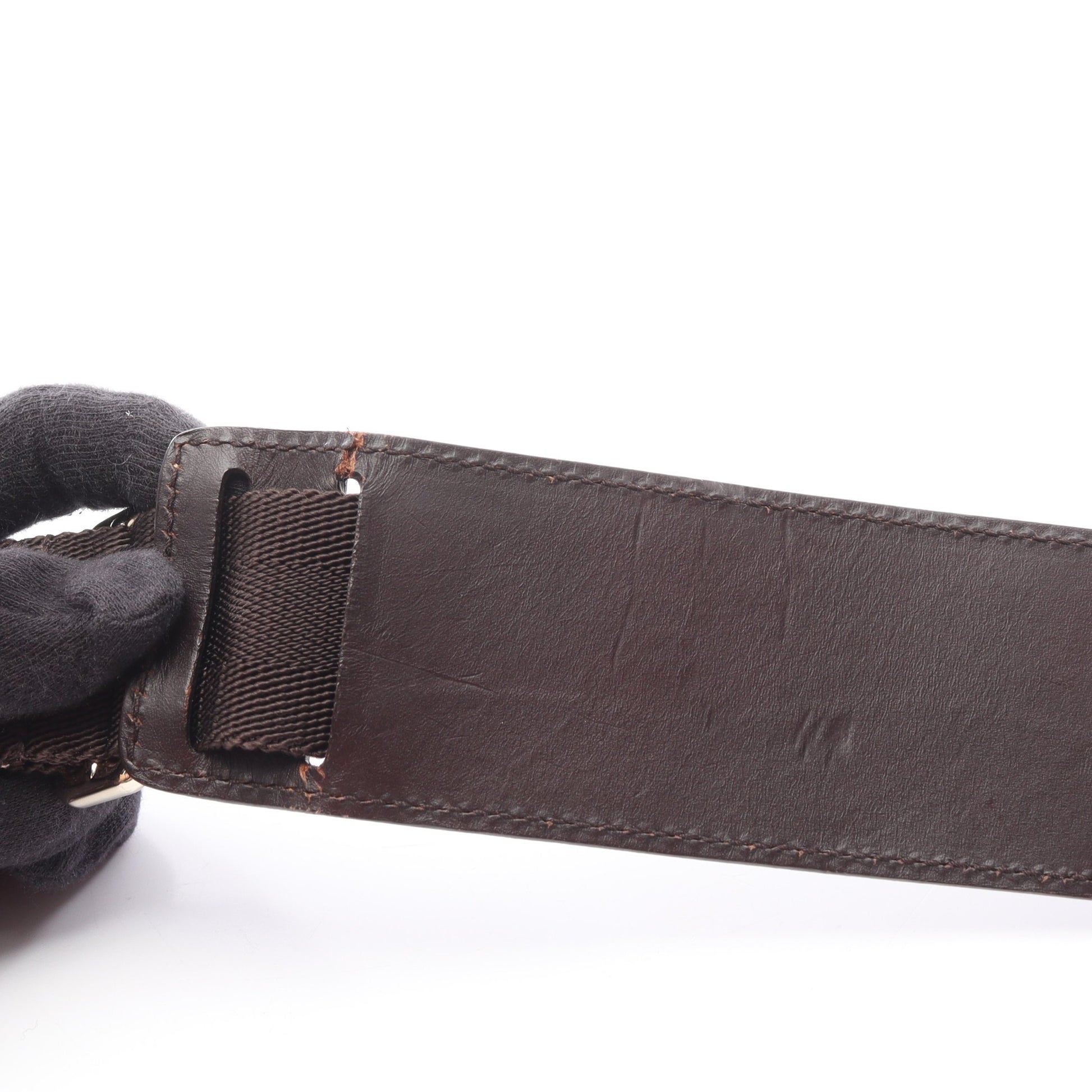 GGスプリーム ボディバッグ ウエストバッグ PVC レザー ベージュ ダークブラウン グッチ バッグ GUCCI