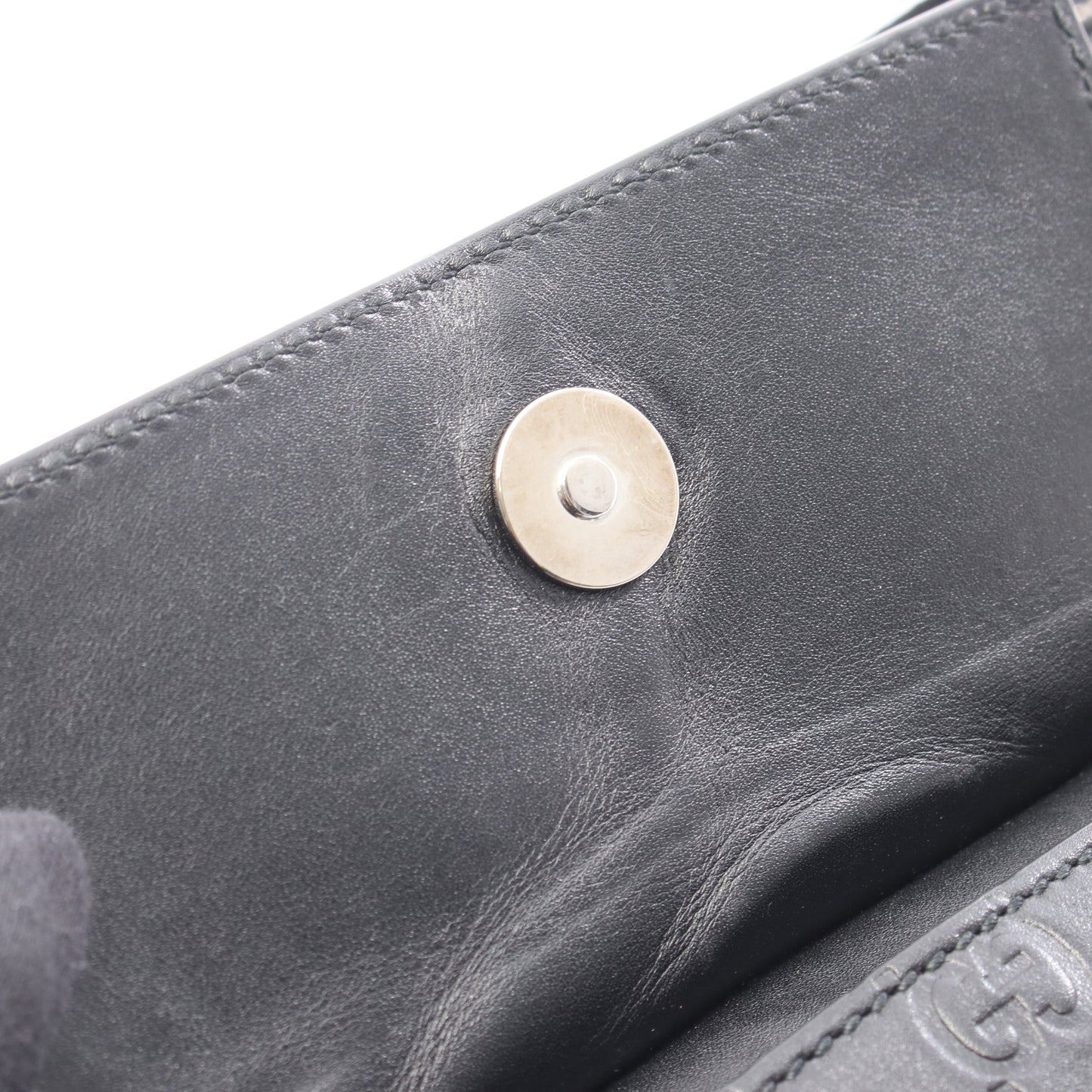 グッチシマ ダブルポーチ ベルトバッグ ウエストバッグ ボディバッグ レザー ブラック グッチ バッグ GUCCI