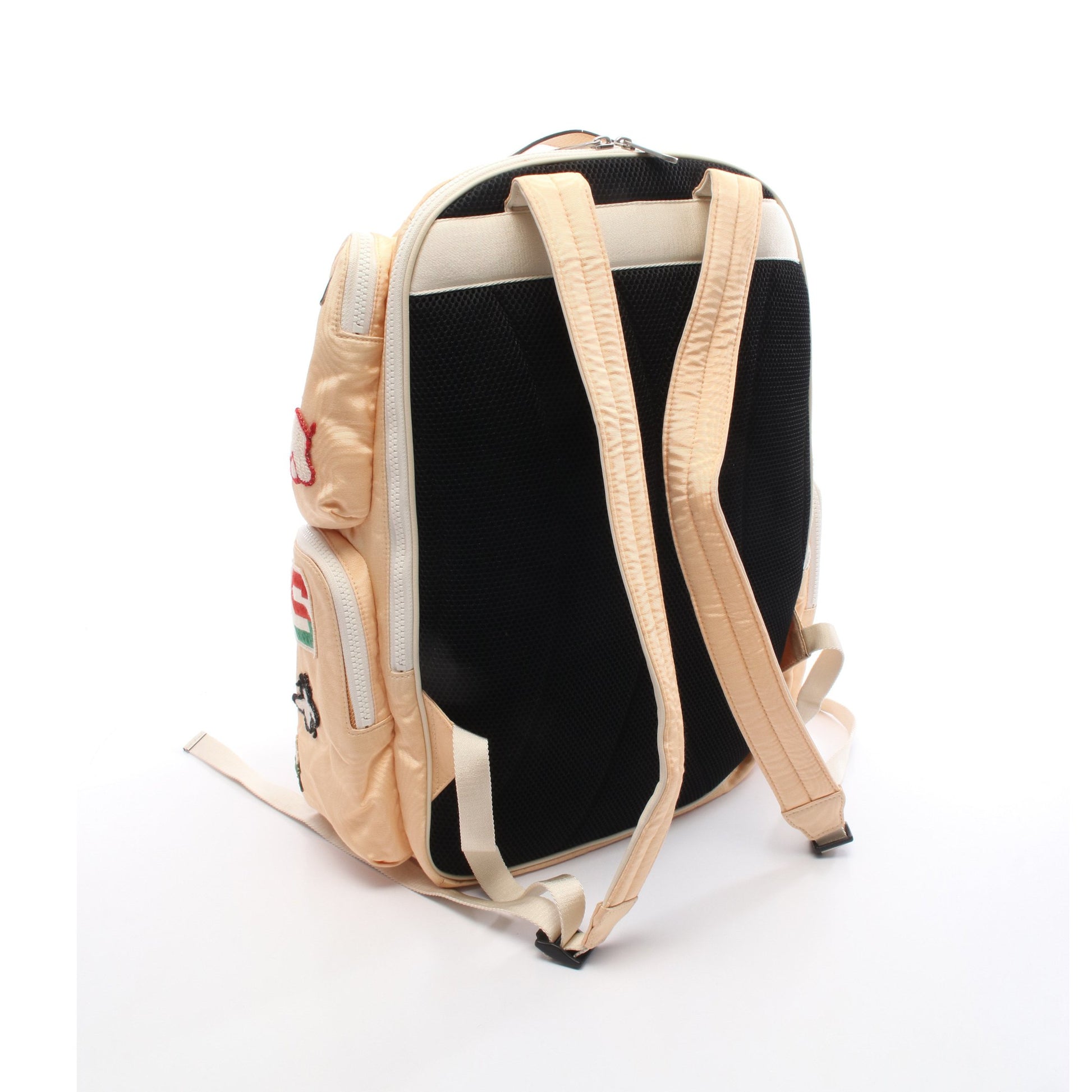 GUCCI × NY Yankees バックパック リュックサック ナイロン レザー コーラルオレンジ オフホワイト マルチカラー グッチ バッグ GUCCI