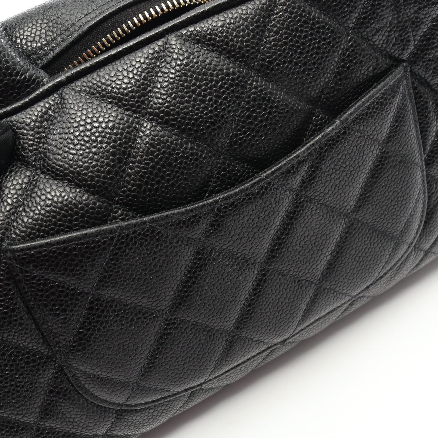 マトラッセ ハンドバッグ ミニボストンバッグ キャビアスキン ブラック ゴールド金具 シャネル バッグ CHANEL