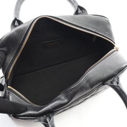 マトラッセ ハンドバッグ ミニボストンバッグ キャビアスキン ブラック ゴールド金具 シャネル バッグ CHANEL