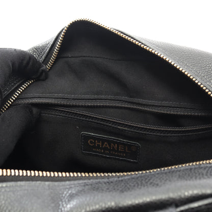マトラッセ ハンドバッグ ミニボストンバッグ キャビアスキン ブラック ゴールド金具 シャネル バッグ CHANEL