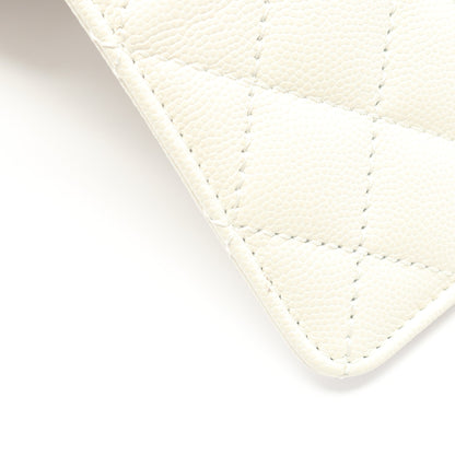 ココハンドル フラップ マトラッセ ハンドバッグ キャビアスキン ホワイト ゴールド金具 2WAY シャネル バッグ CHANEL