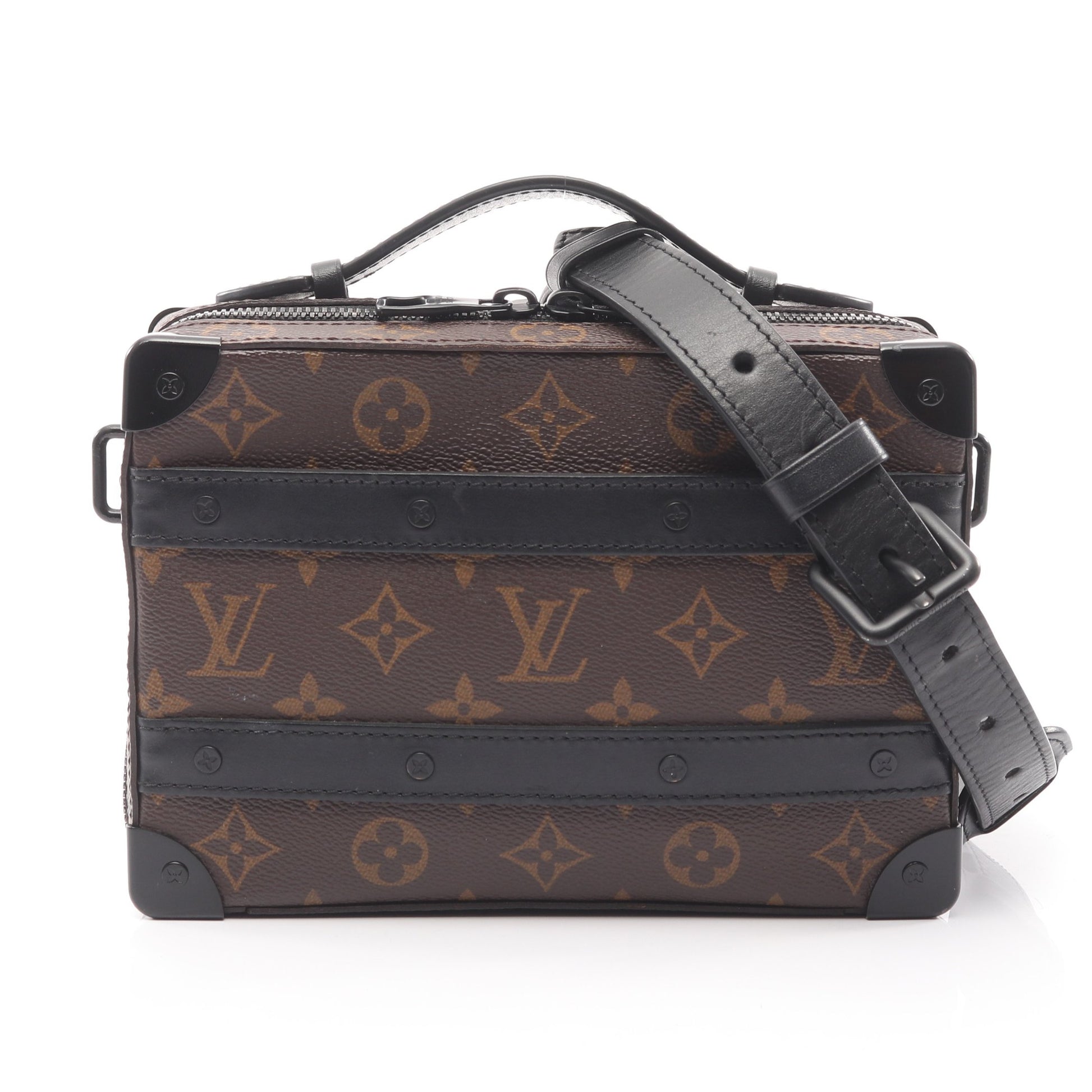ハンドル ソフトトランク モノグラムマカサー ハンドバッグ PVC レザー ブラウン ブラック 2WAY ルイヴィトン バッグ LOUIS VUITTON