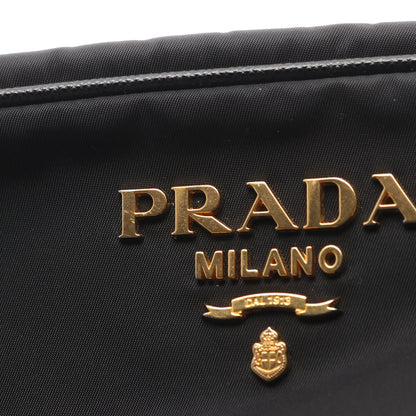 ショルダーバッグ ロゴ金具 ナイロン サフィアーノレザー ブラック プラダ バッグ PRADA