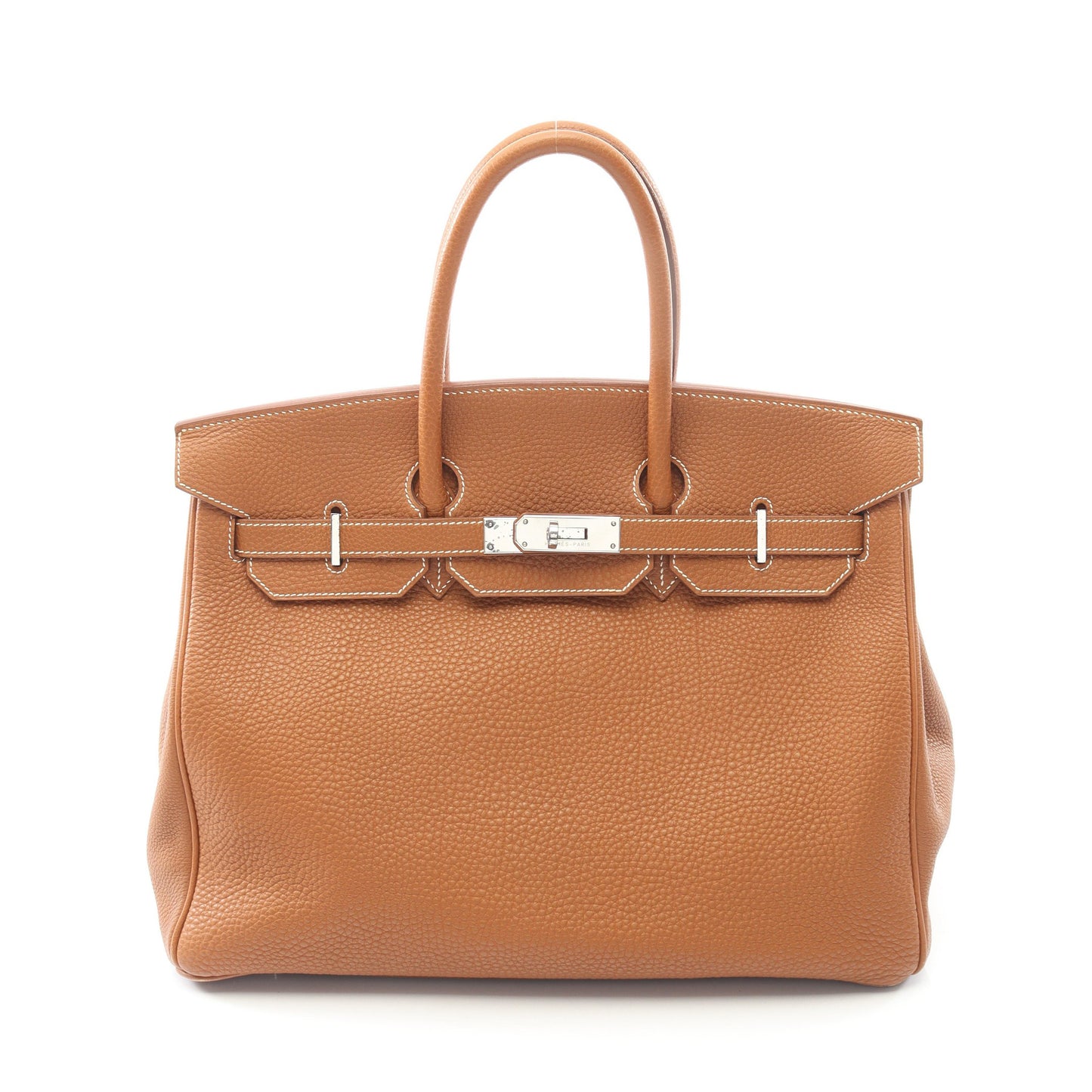 バーキン35 ゴールド ハンドバッグ トゴ ライトブラウン シルバー金具 □F刻印 エルメス バッグ HERMES