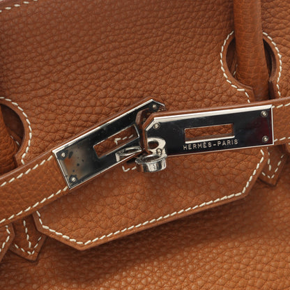 バーキン35 ゴールド ハンドバッグ トゴ ライトブラウン シルバー金具 □F刻印 エルメス バッグ HERMES