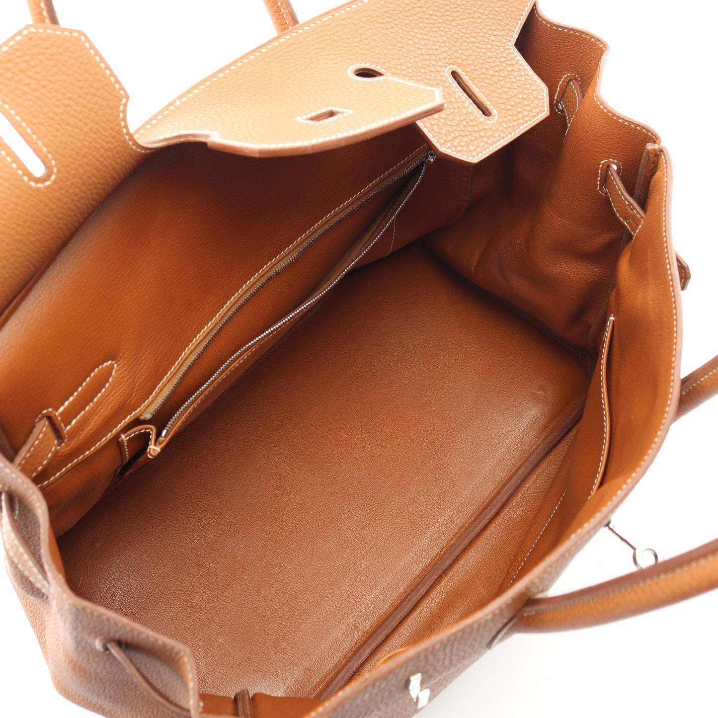 バーキン35 ゴールド ハンドバッグ トゴ ライトブラウン シルバー金具 □F刻印 エルメス バッグ HERMES