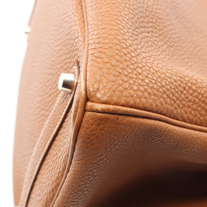 バーキン35 ゴールド ハンドバッグ トゴ ライトブラウン シルバー金具 □F刻印 エルメス バッグ HERMES