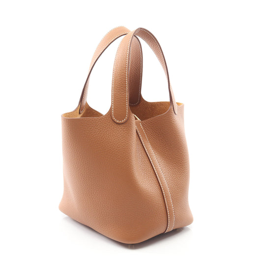 ピコタンロックPM ゴールド ハンドバッグ トリヨンクレマンス ライトブラウン ゴールド金具 K刻印 エルメス バッグ HERMES